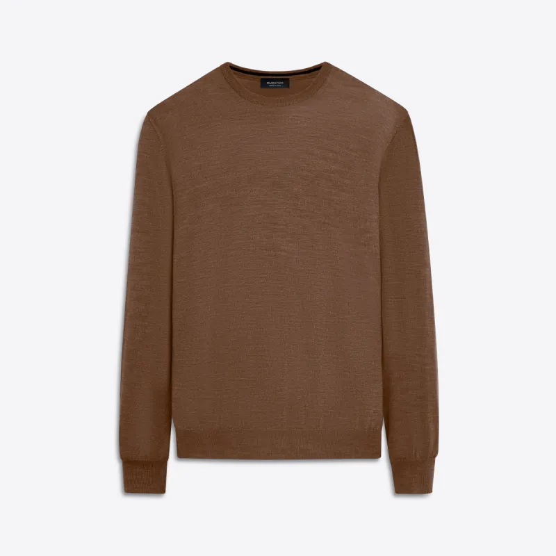 Super Merino Crew Neck Solid Sweater sold by Bugatchi