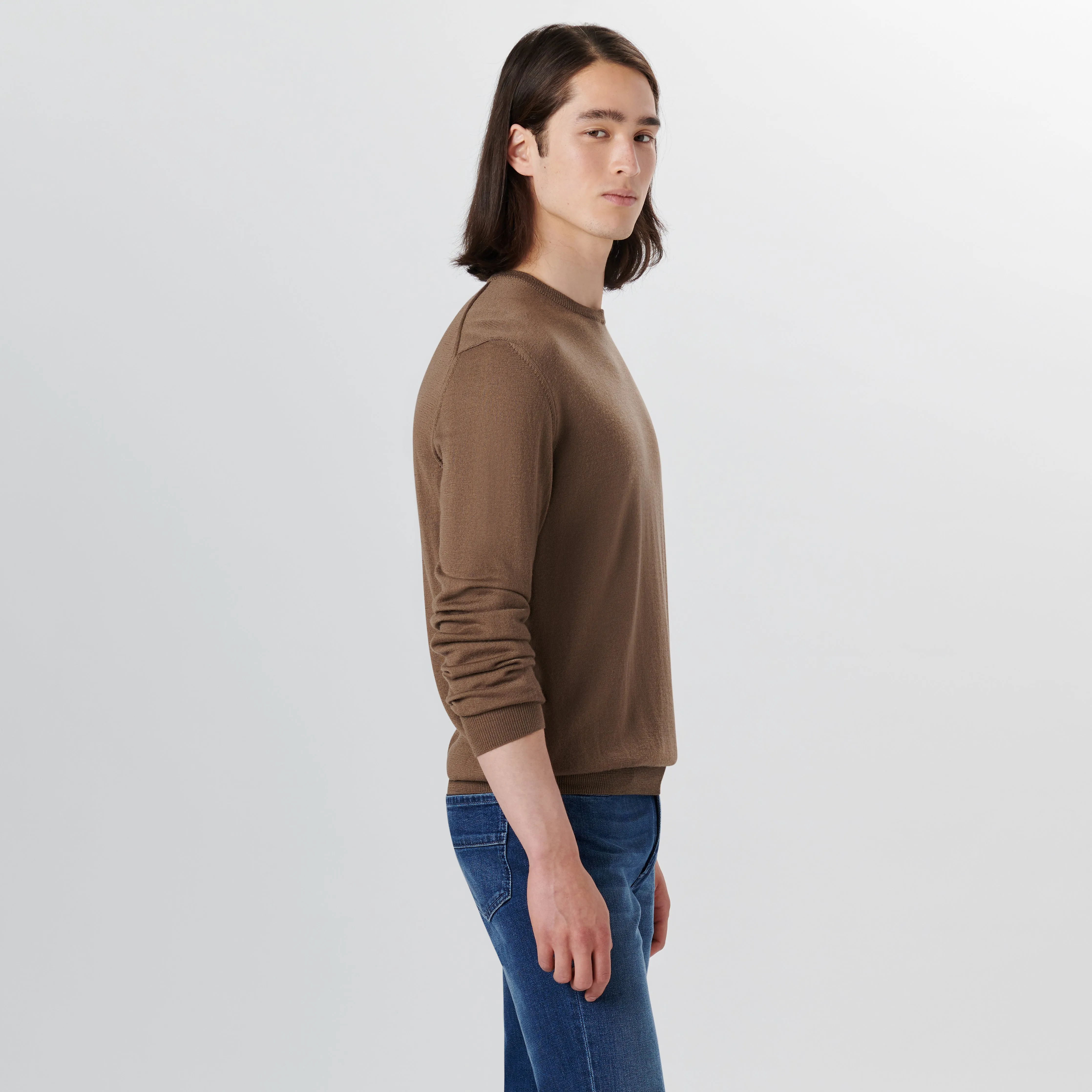 Super Merino Crew Neck Solid Sweater sold by Bugatchi product image thumbnail 3