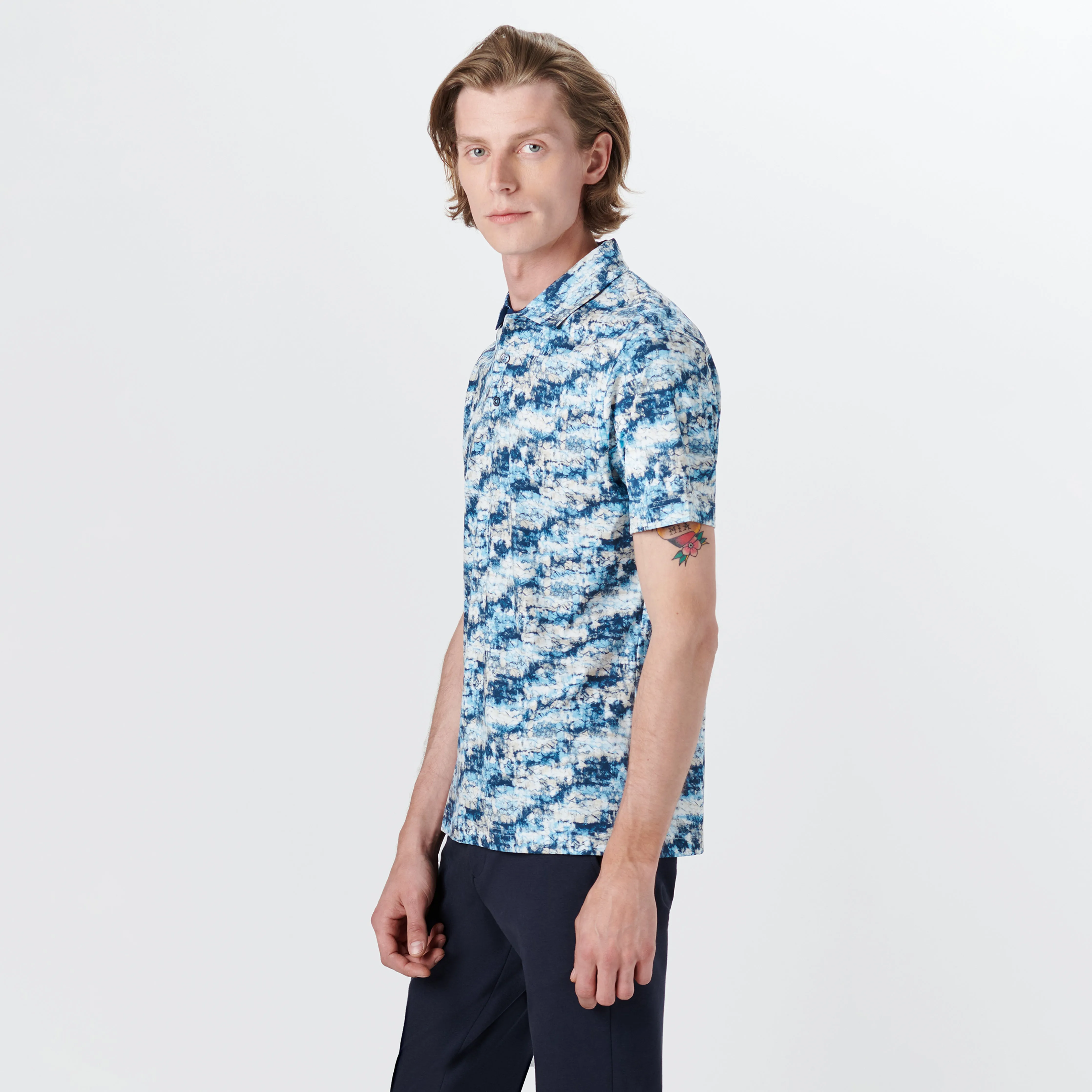 Hendrix Abstract Print Polo sold by Bugatchi product image thumbnail 3