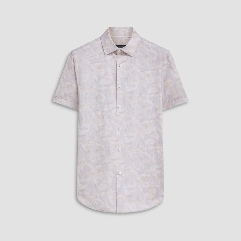 Miles Leaf Print OoohCotton Short Sleeve Shirt sold by Bugatchi
