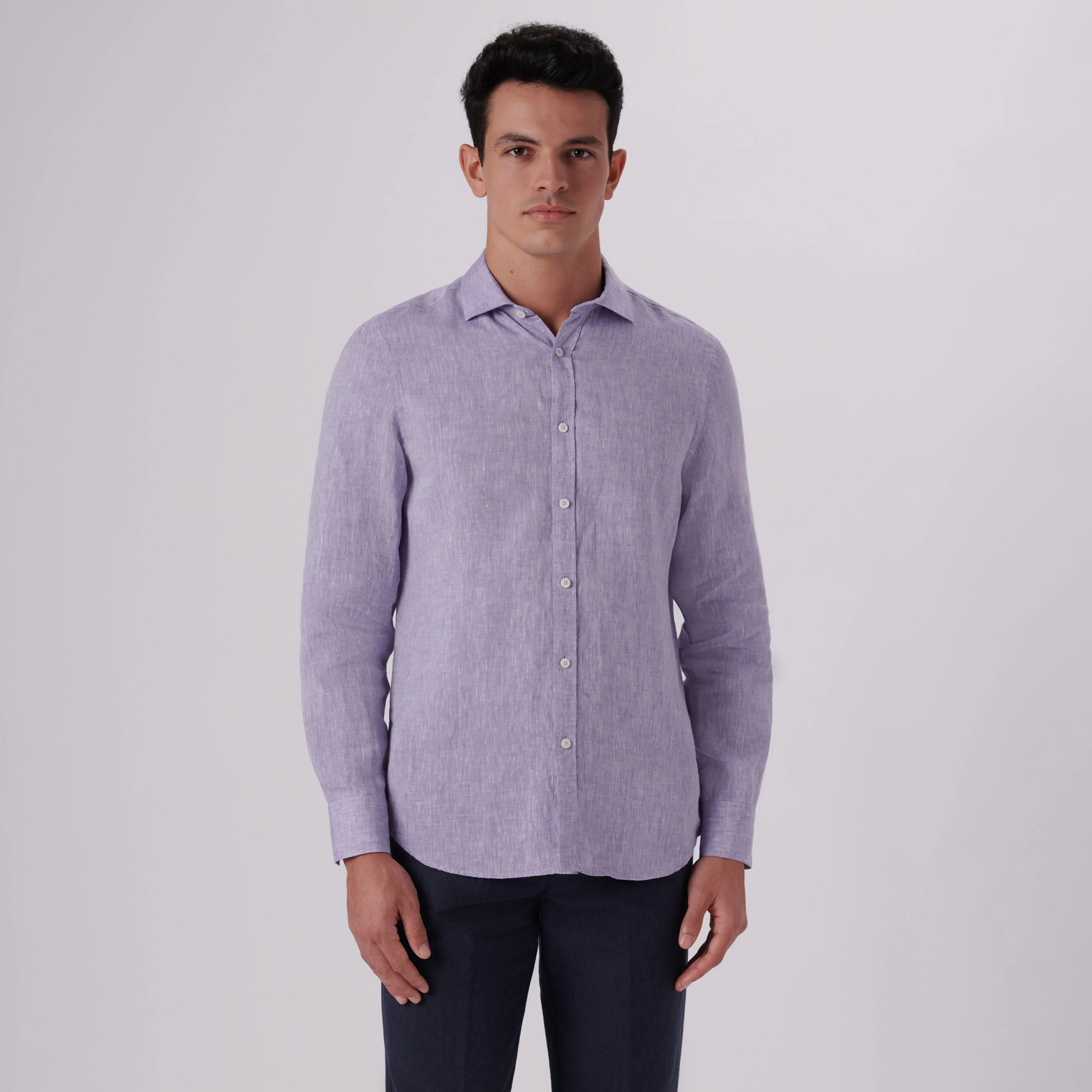 Axel Solid Linen Shirt sold by Bugatchi product image thumbnail 2
