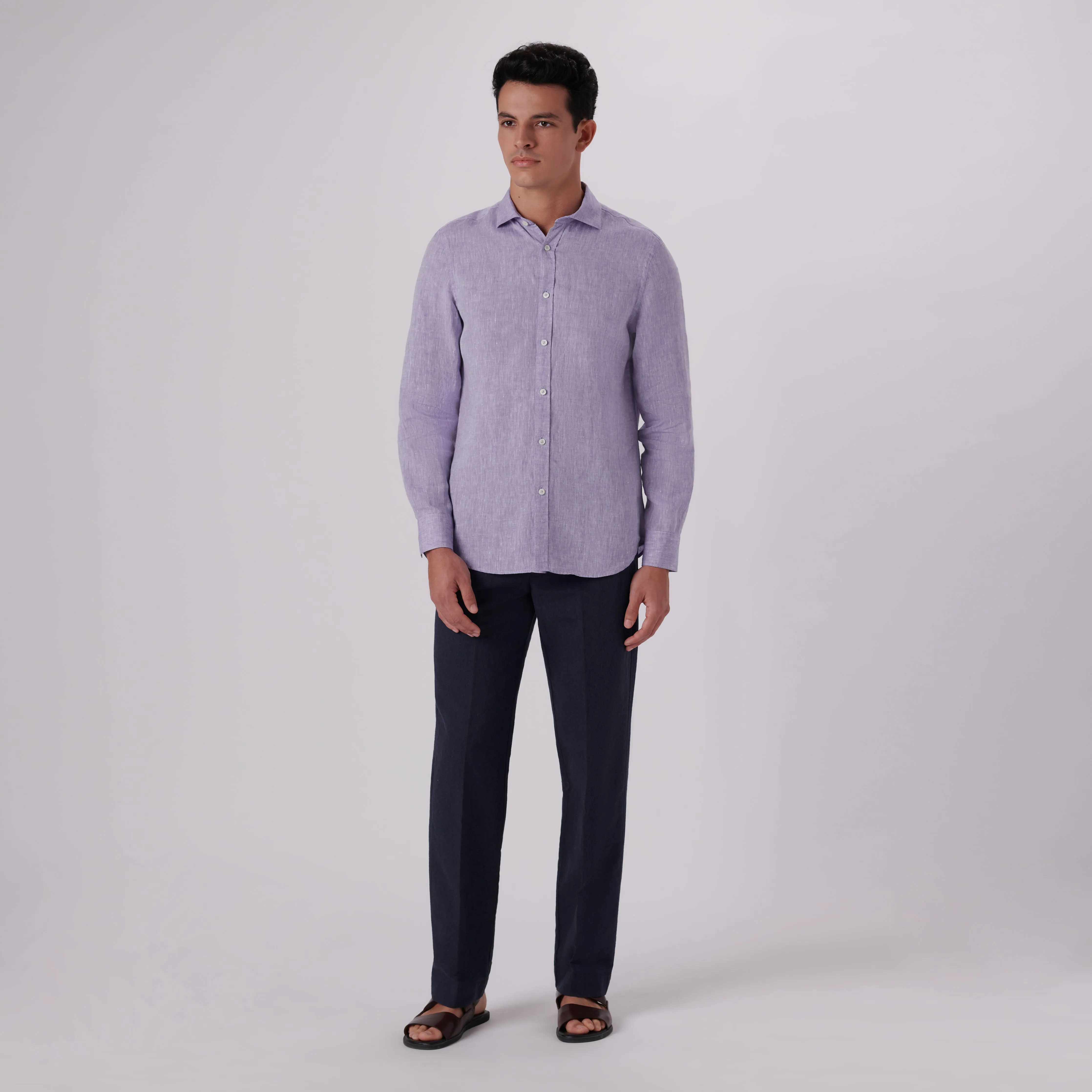 Axel Solid Linen Shirt sold by Bugatchi product image thumbnail 5