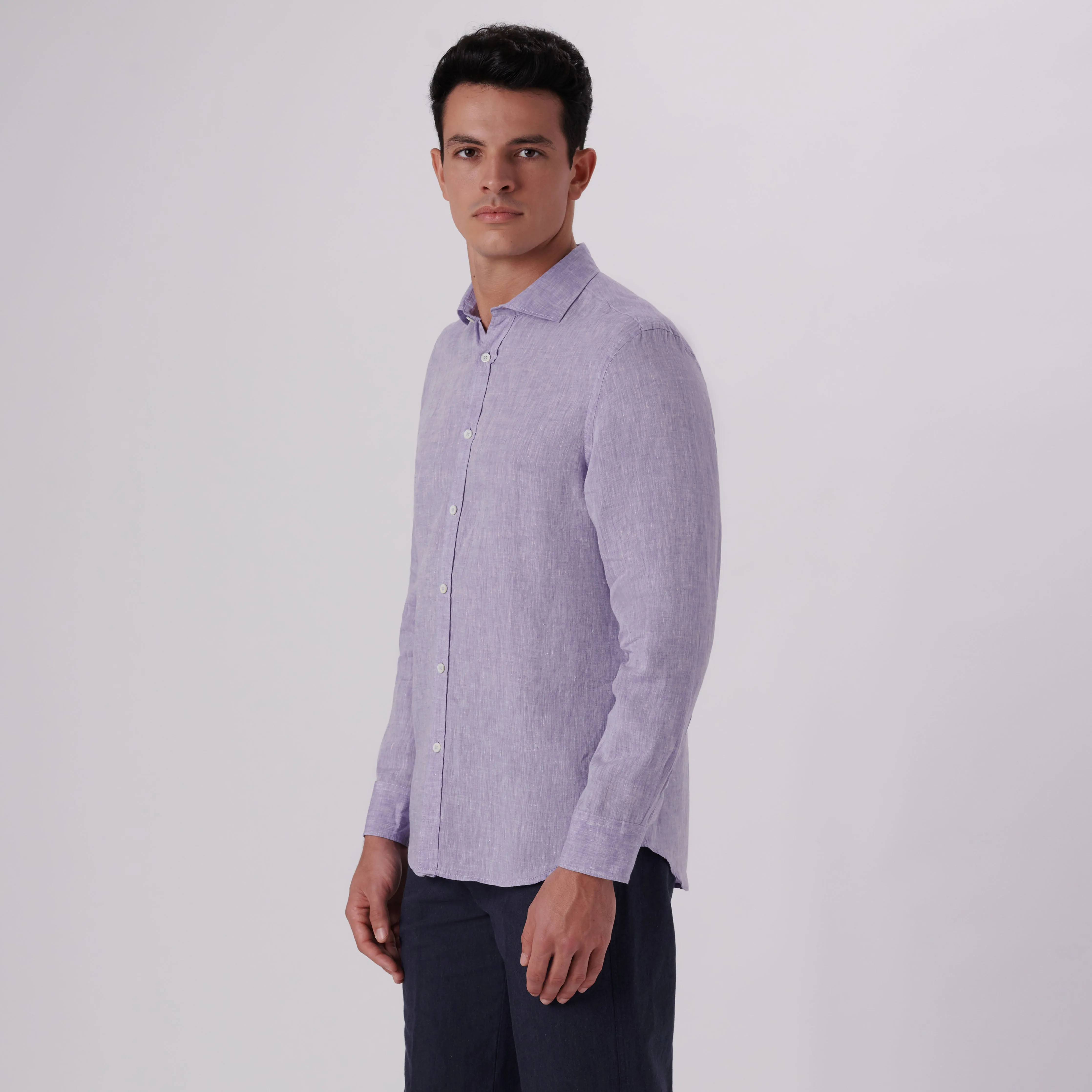 Axel Solid Linen Shirt sold by Bugatchi product image thumbnail 3