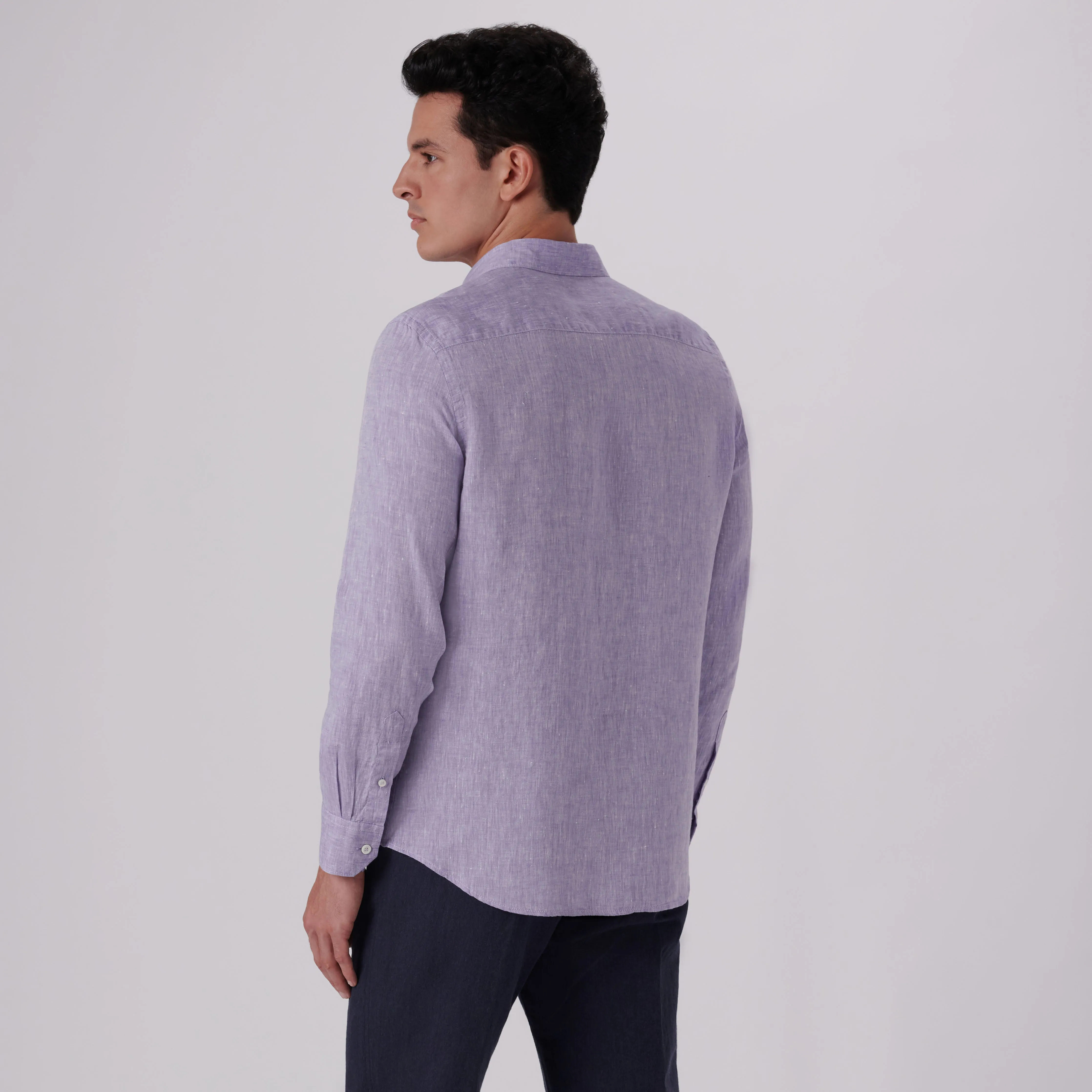 Axel Solid Linen Shirt sold by Bugatchi product image thumbnail 4