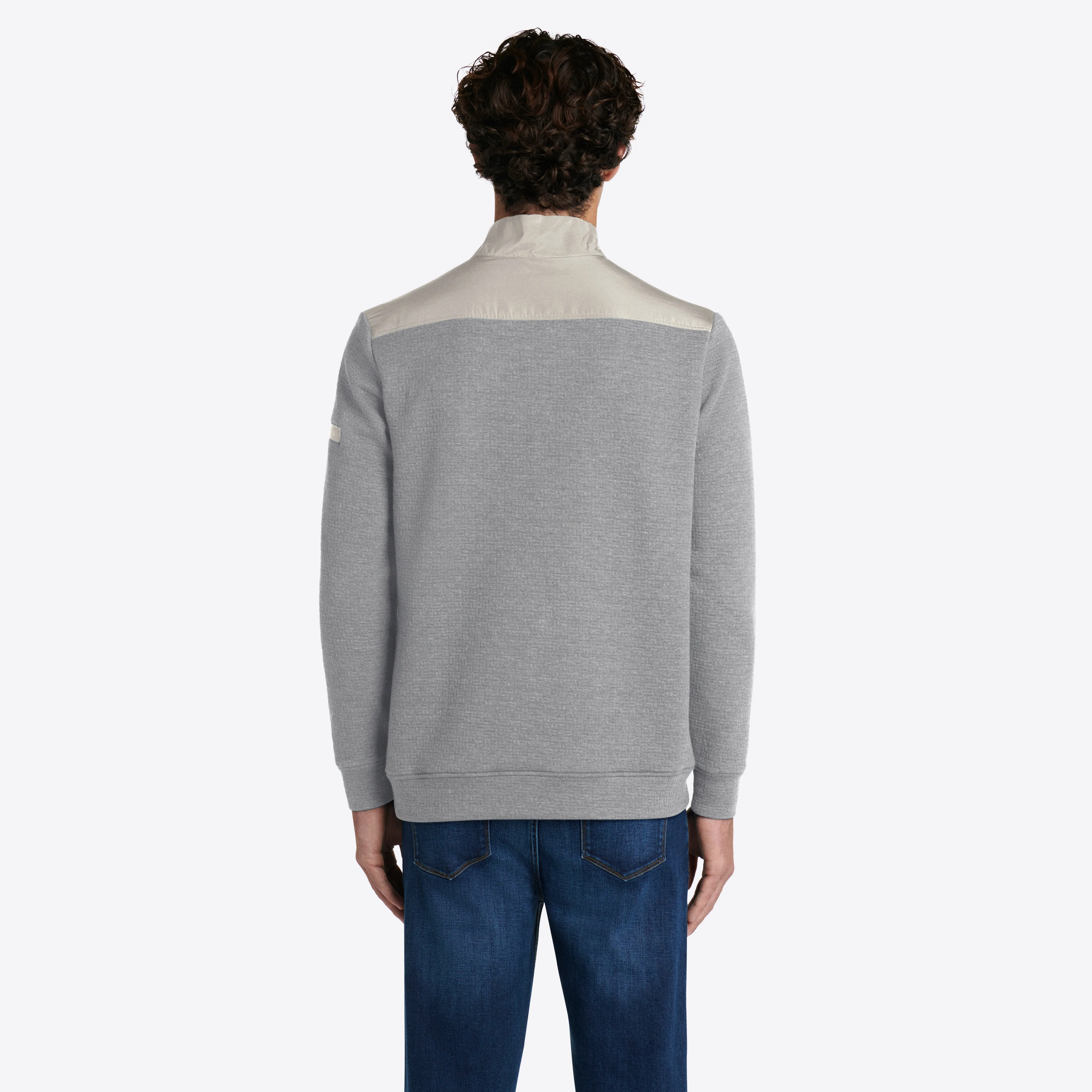 Heather Waffle Quarter Zip Mock Neck Pullover sold by Bugatchi product image thumbnail 5