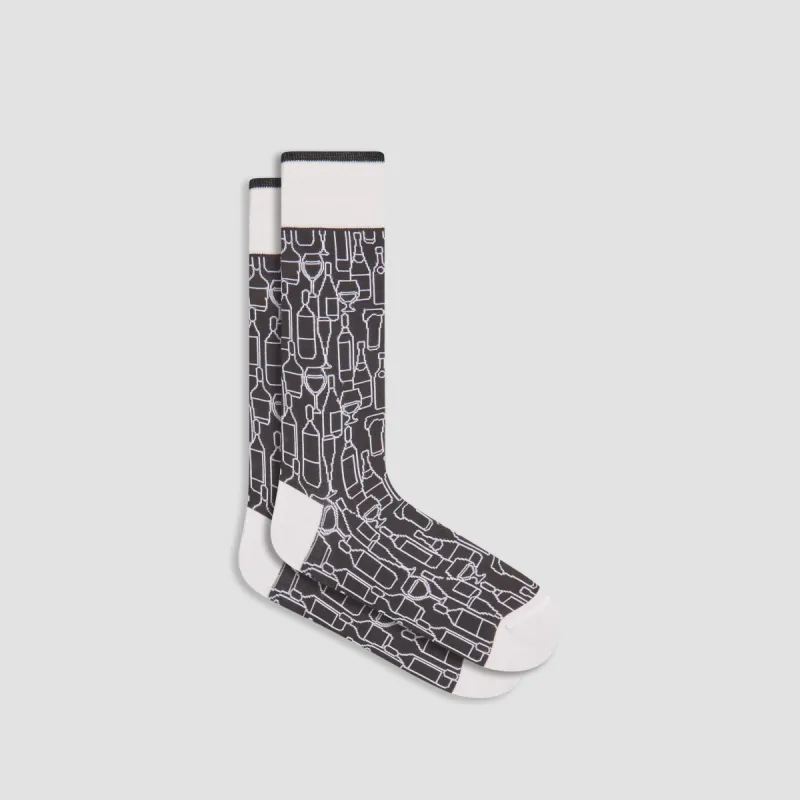 Abstract Mid-Calf Socks sold by Bugatchi