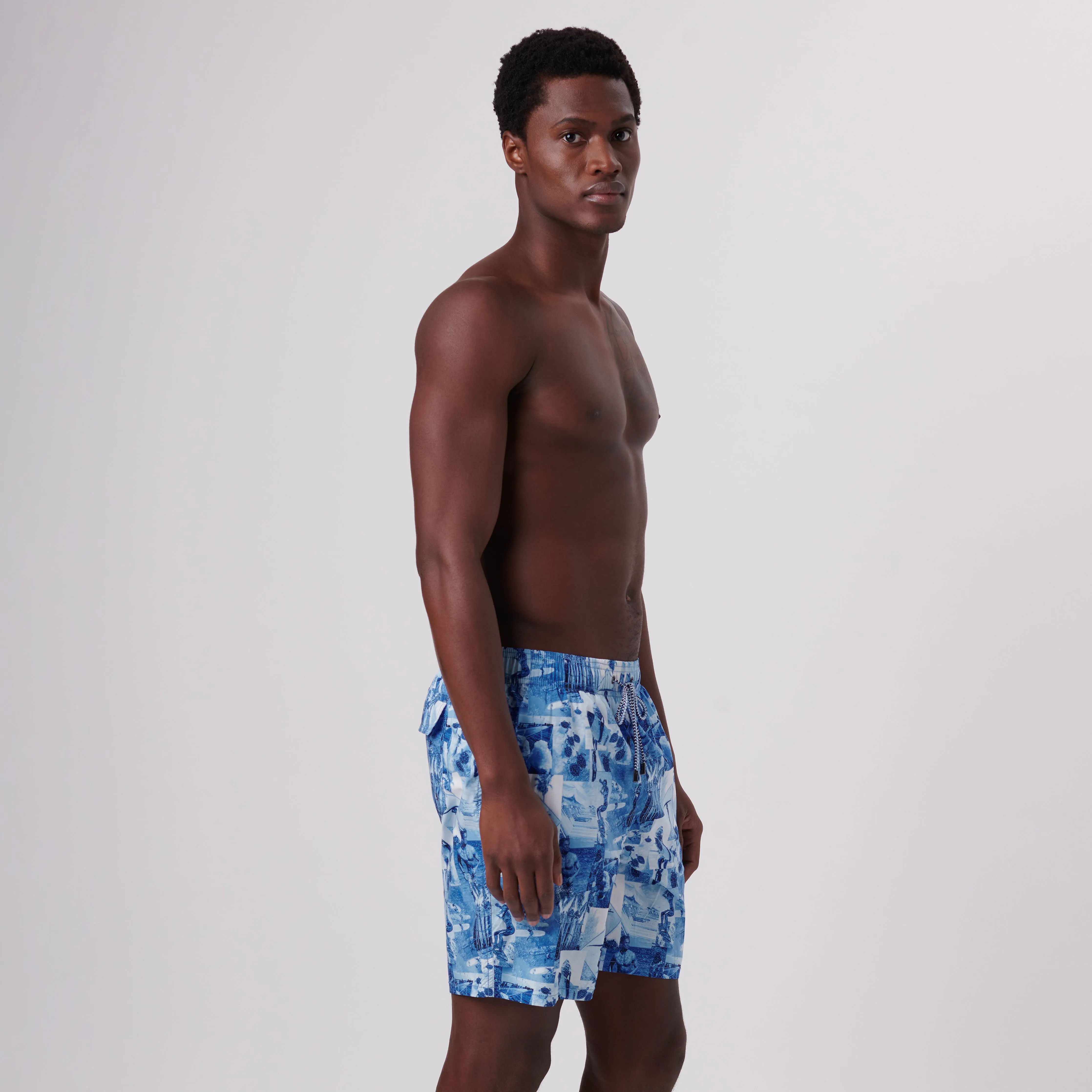 Cosmo Photo Collage Swim Trunks sold by Bugatchi product image thumbnail 4