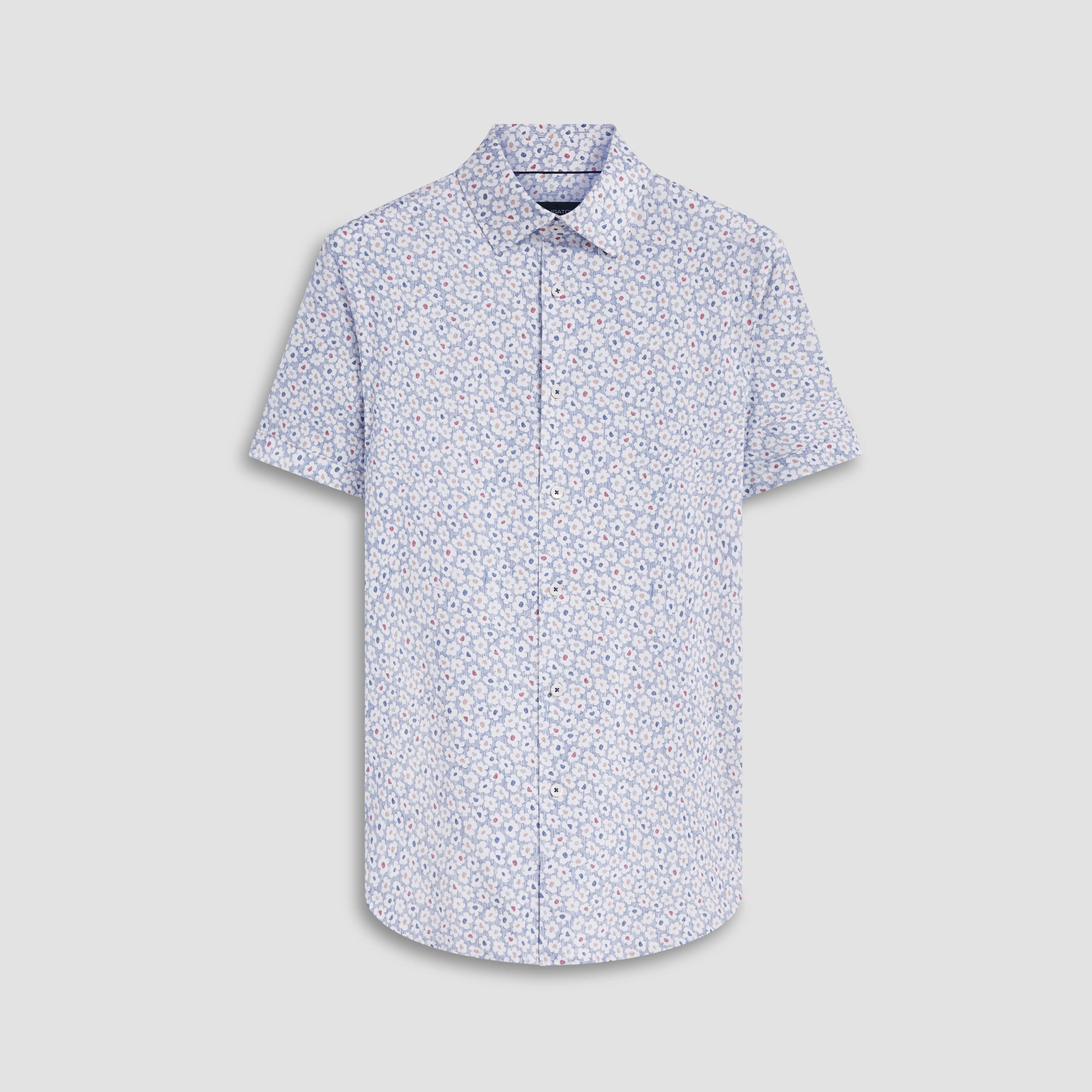 Miles Floral Print OoohCotton Short Sleeve Shirt sold by Bugatchi