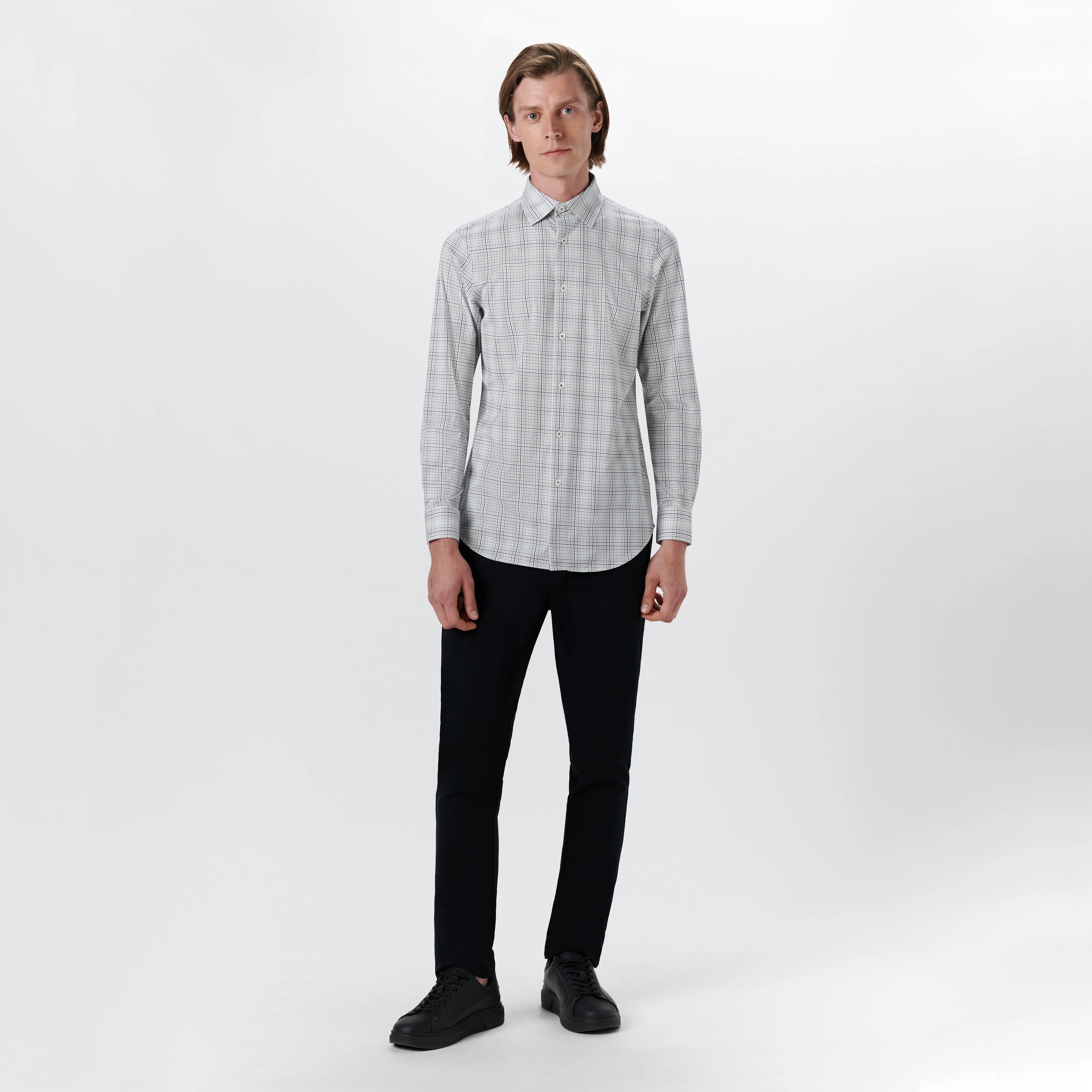 JAMES Plaid Check OoohCotton Shirt sold by Bugatchi product image thumbnail 5
