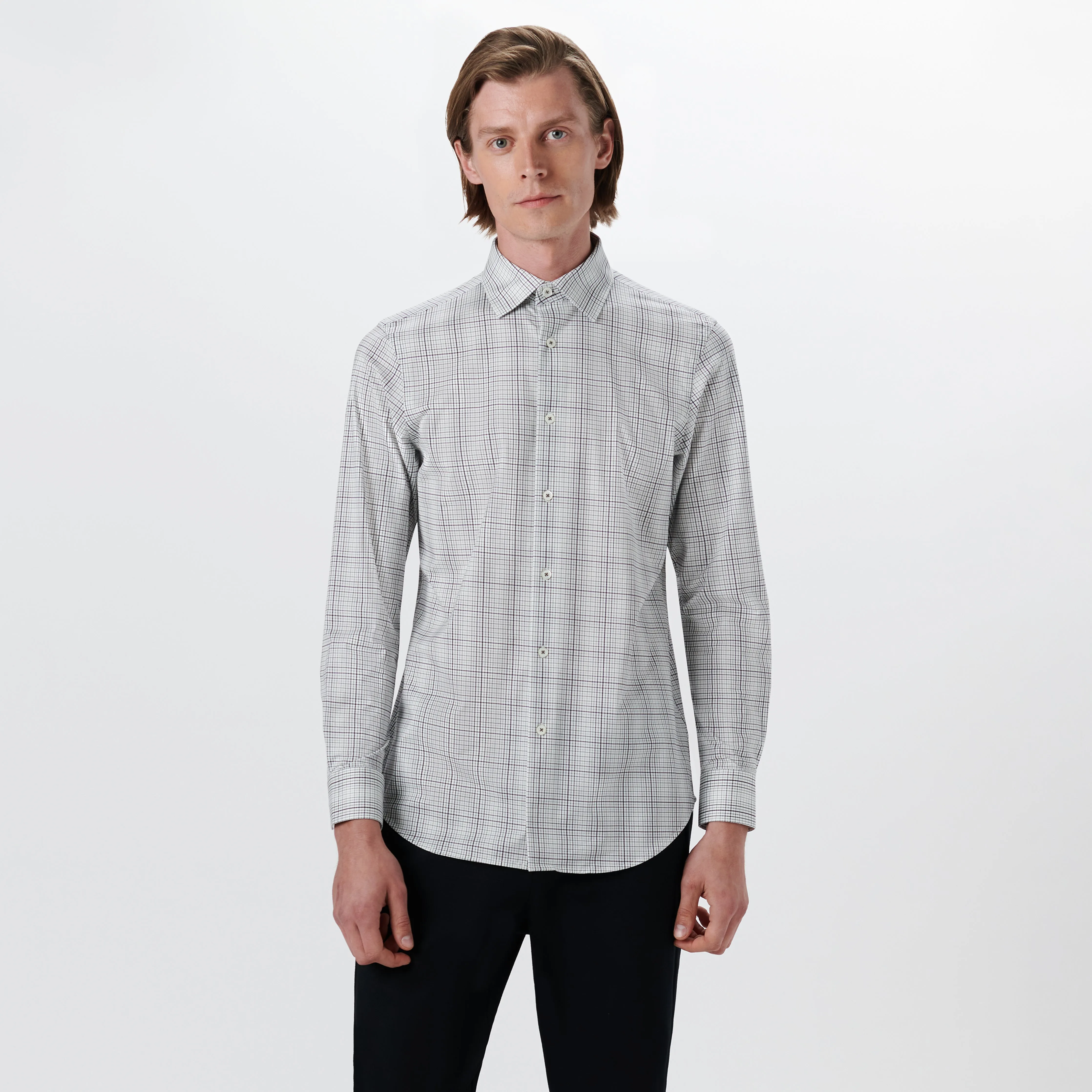 JAMES Plaid Check OoohCotton Shirt sold by Bugatchi product image thumbnail 2