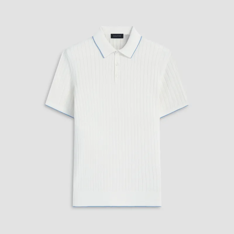 Stripe Stitch Three Button Polo Sweater sold by Bugatchi