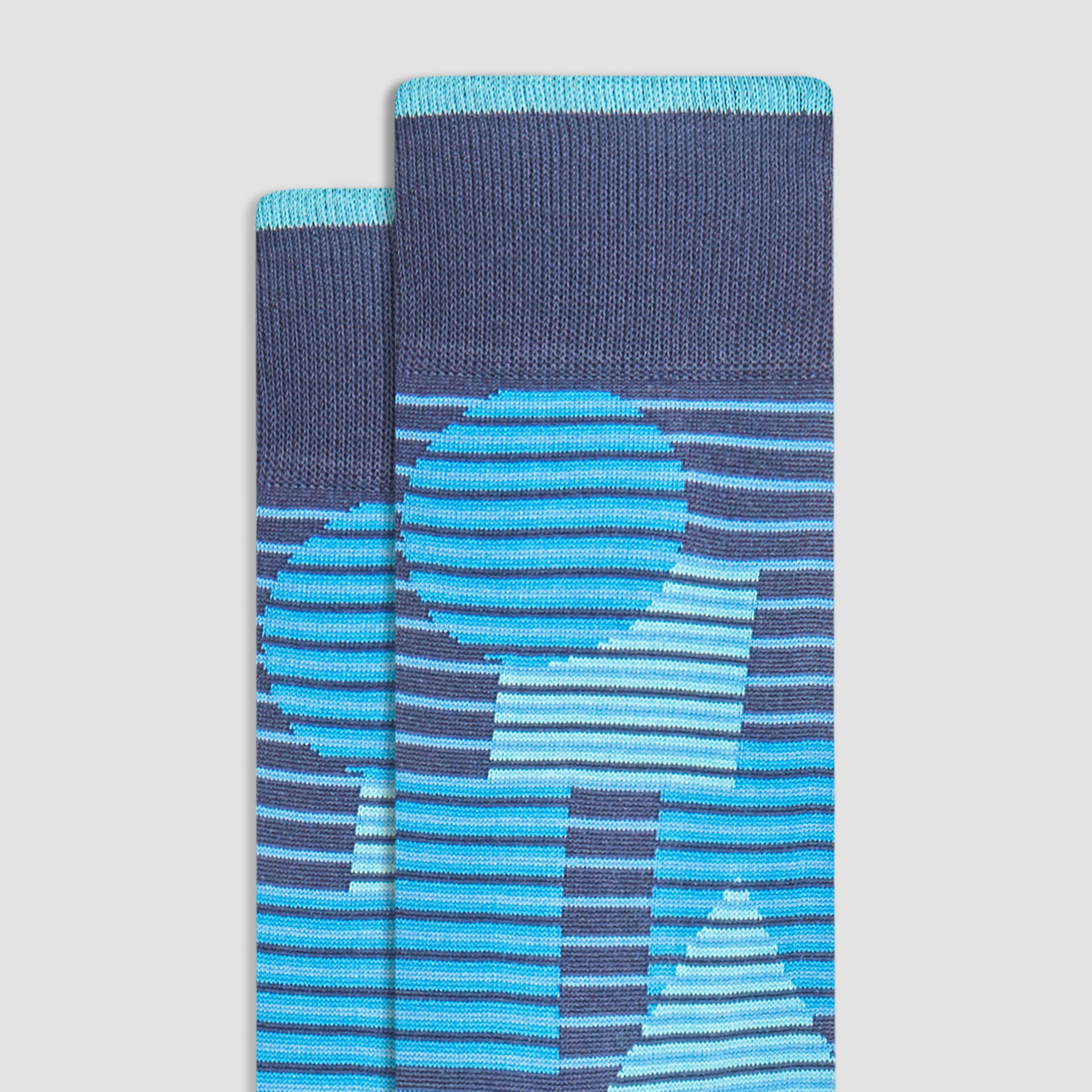 Striped Geometrical Mid-Calf Socks sold by Bugatchi product image thumbnail 2