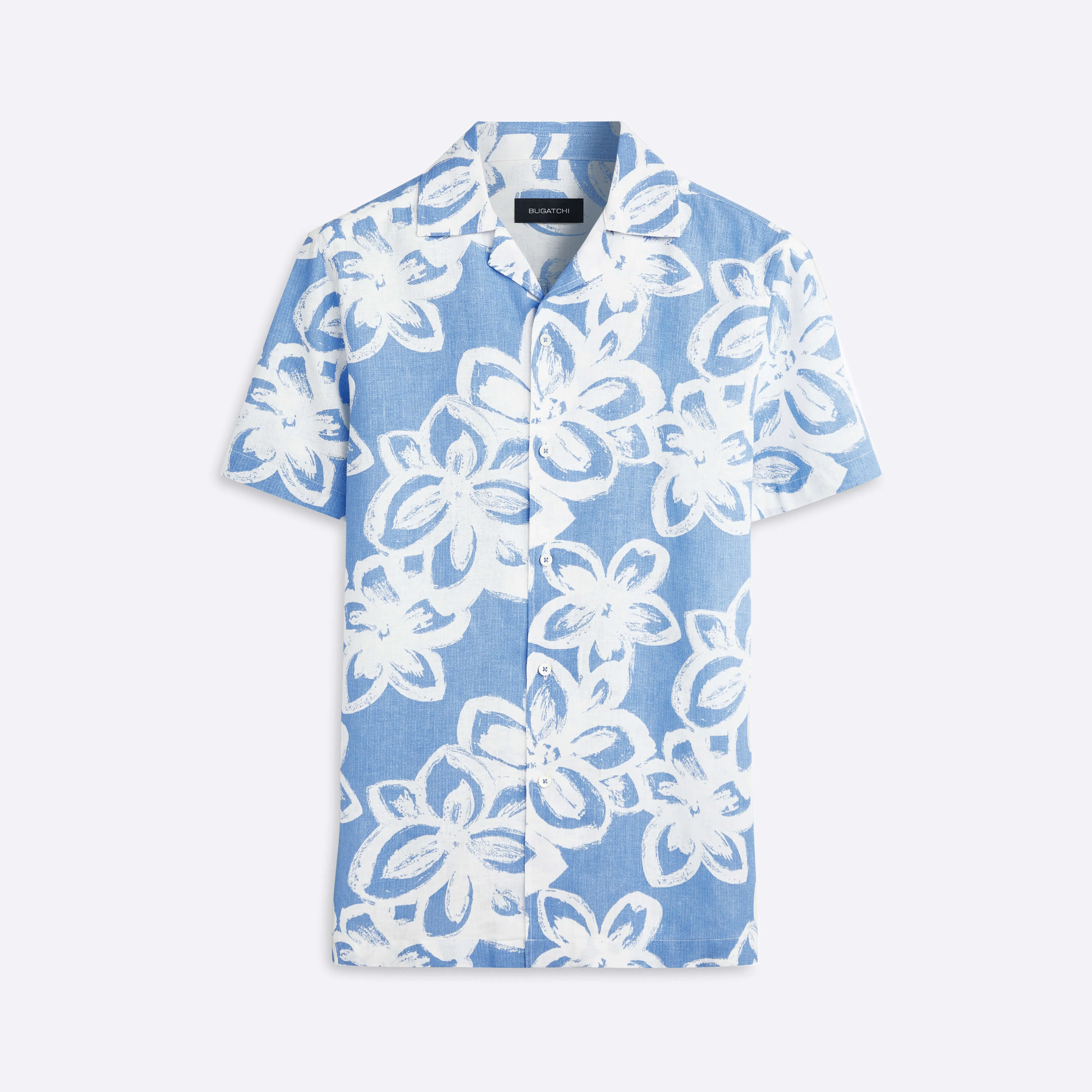 Jackson Abstract Print Camp Shirt sold by Bugatchi