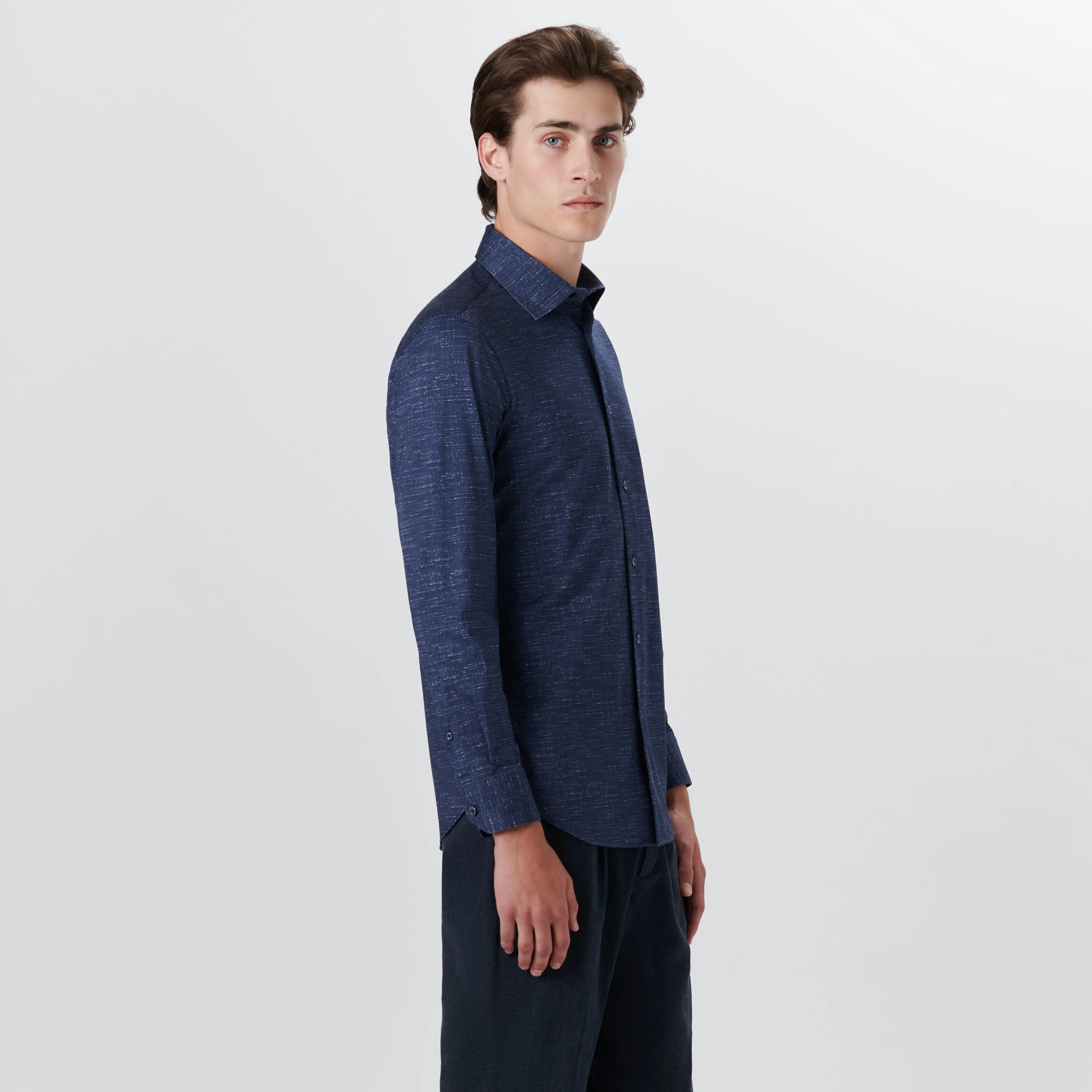 JAMES Chambray Print OoohCotton Shirt sold by Bugatchi product image thumbnail 3