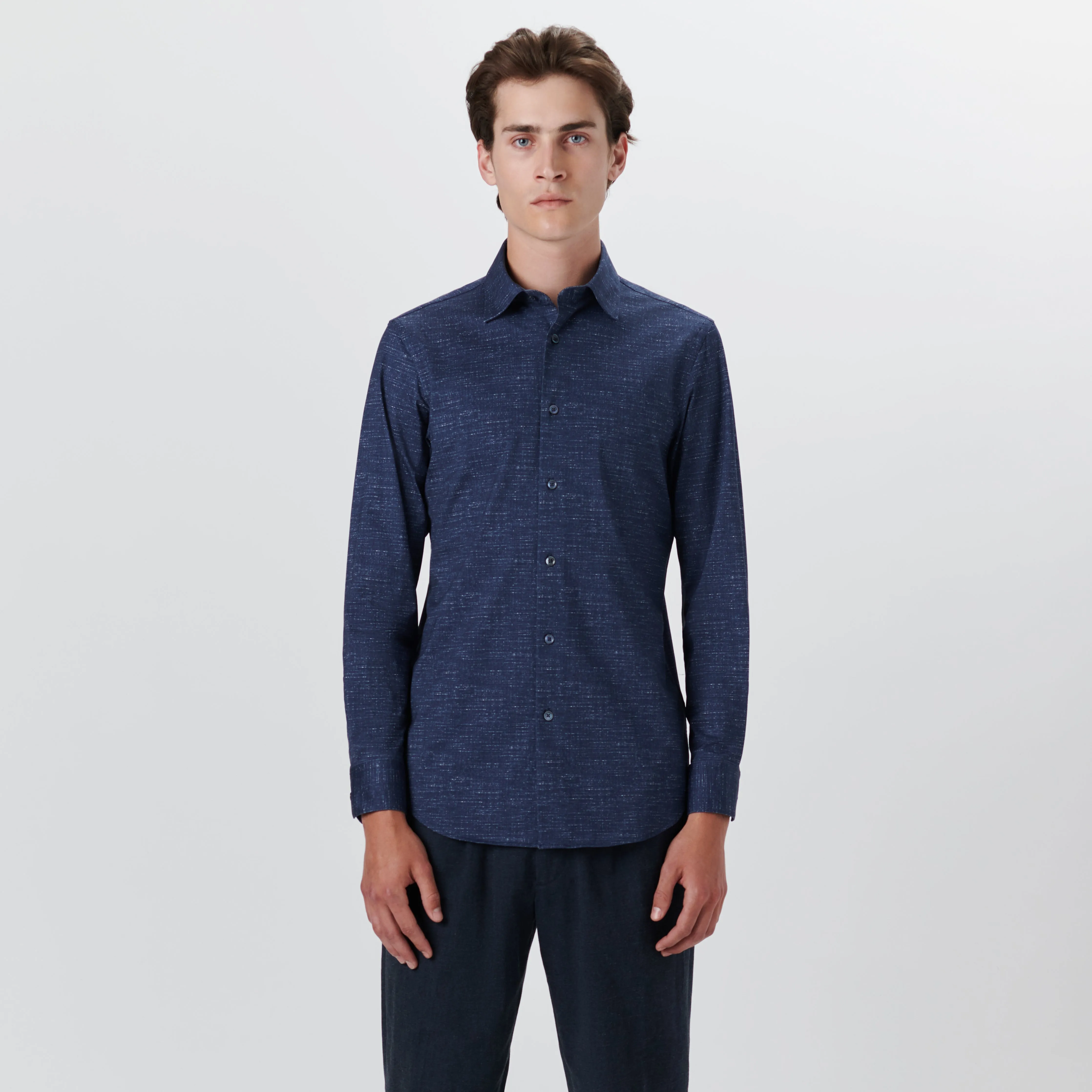 JAMES Chambray Print OoohCotton Shirt sold by Bugatchi product image thumbnail 2