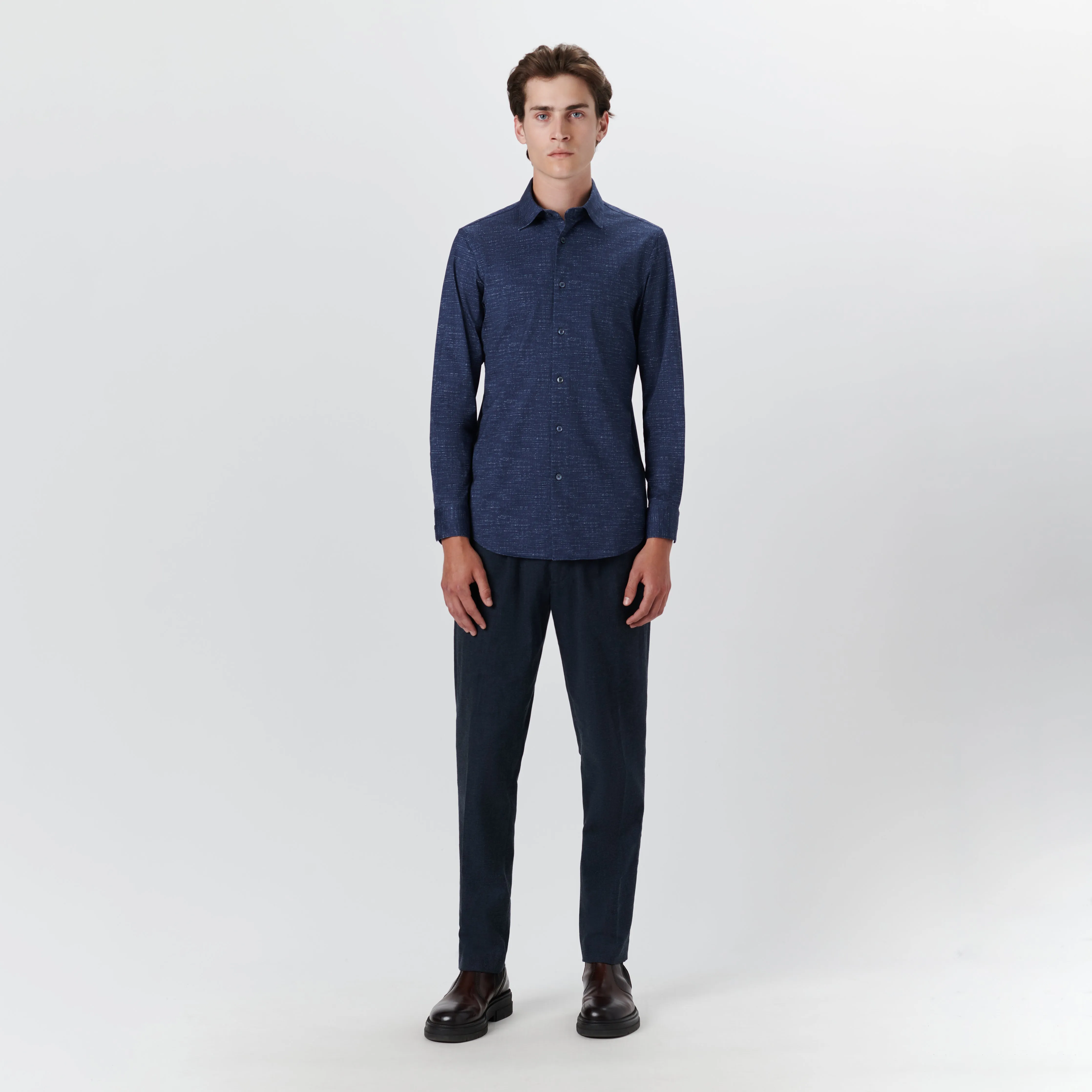 JAMES Chambray Print OoohCotton Shirt sold by Bugatchi product image thumbnail 5