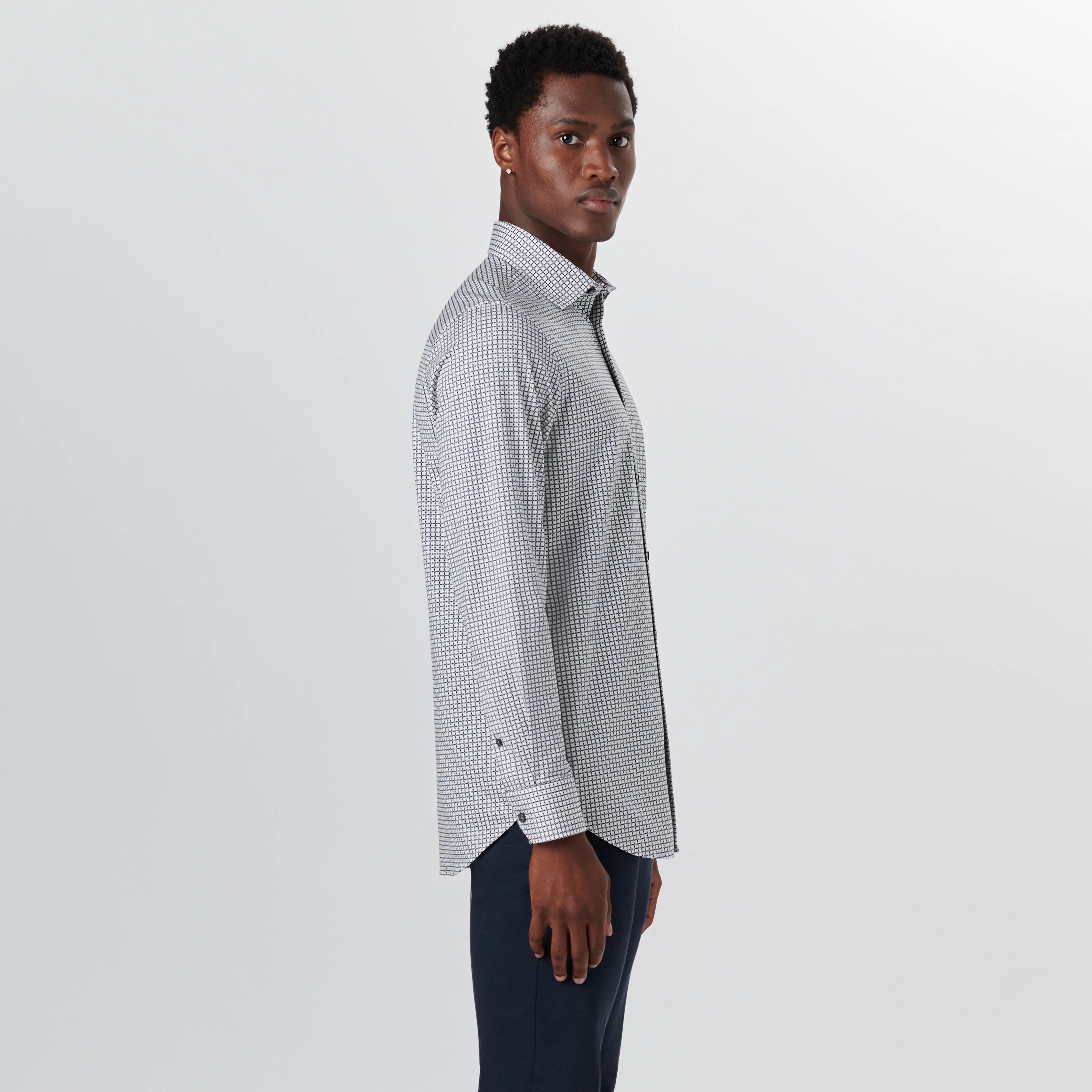 JAMES Geometric Print OoohCotton Shirt sold by Bugatchi product image thumbnail 3