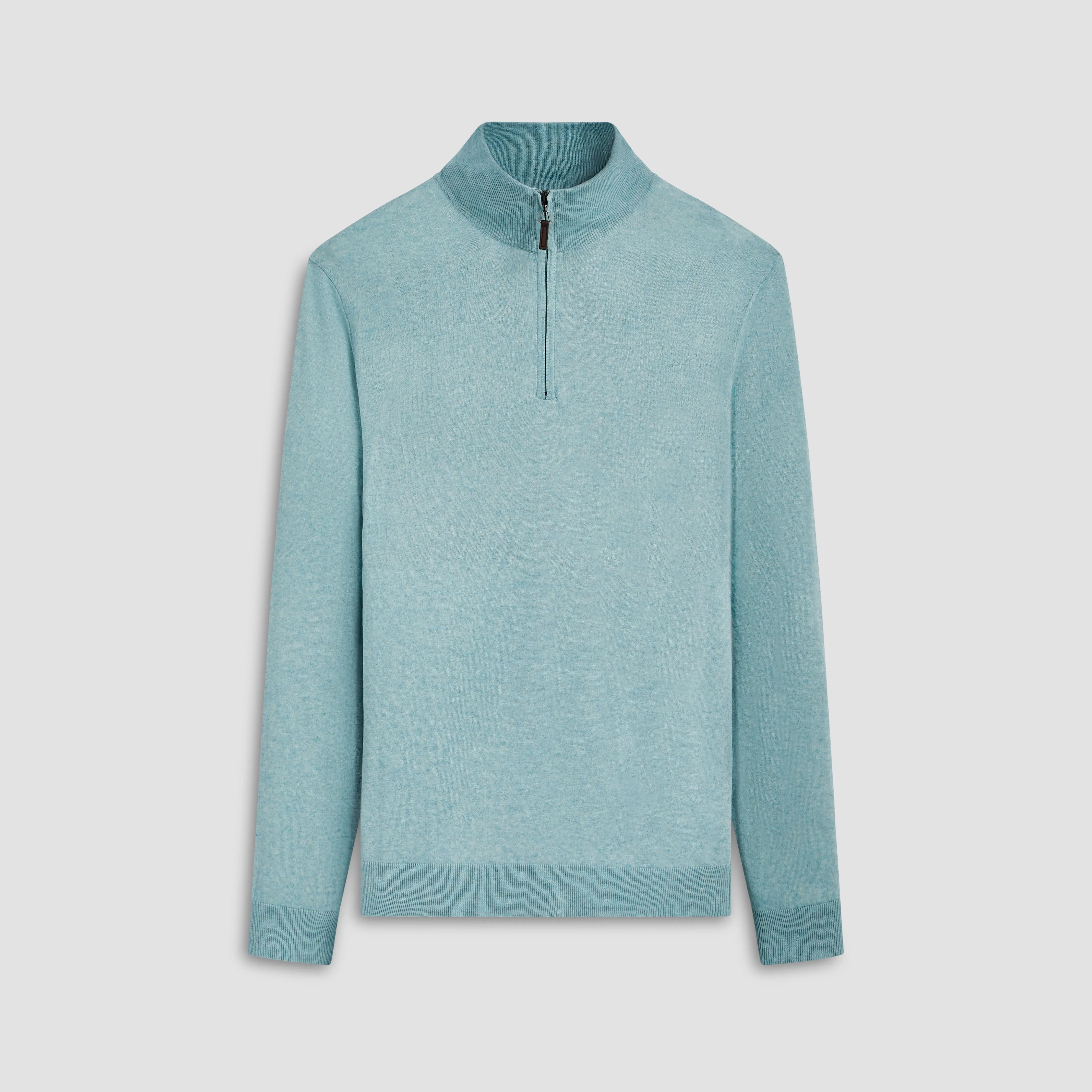Solid Cotton Cashmere Quarter Zip Sweater sold by Bugatchi