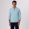 Solid Cotton Cashmere Quarter Zip Sweater sold by Bugatchi