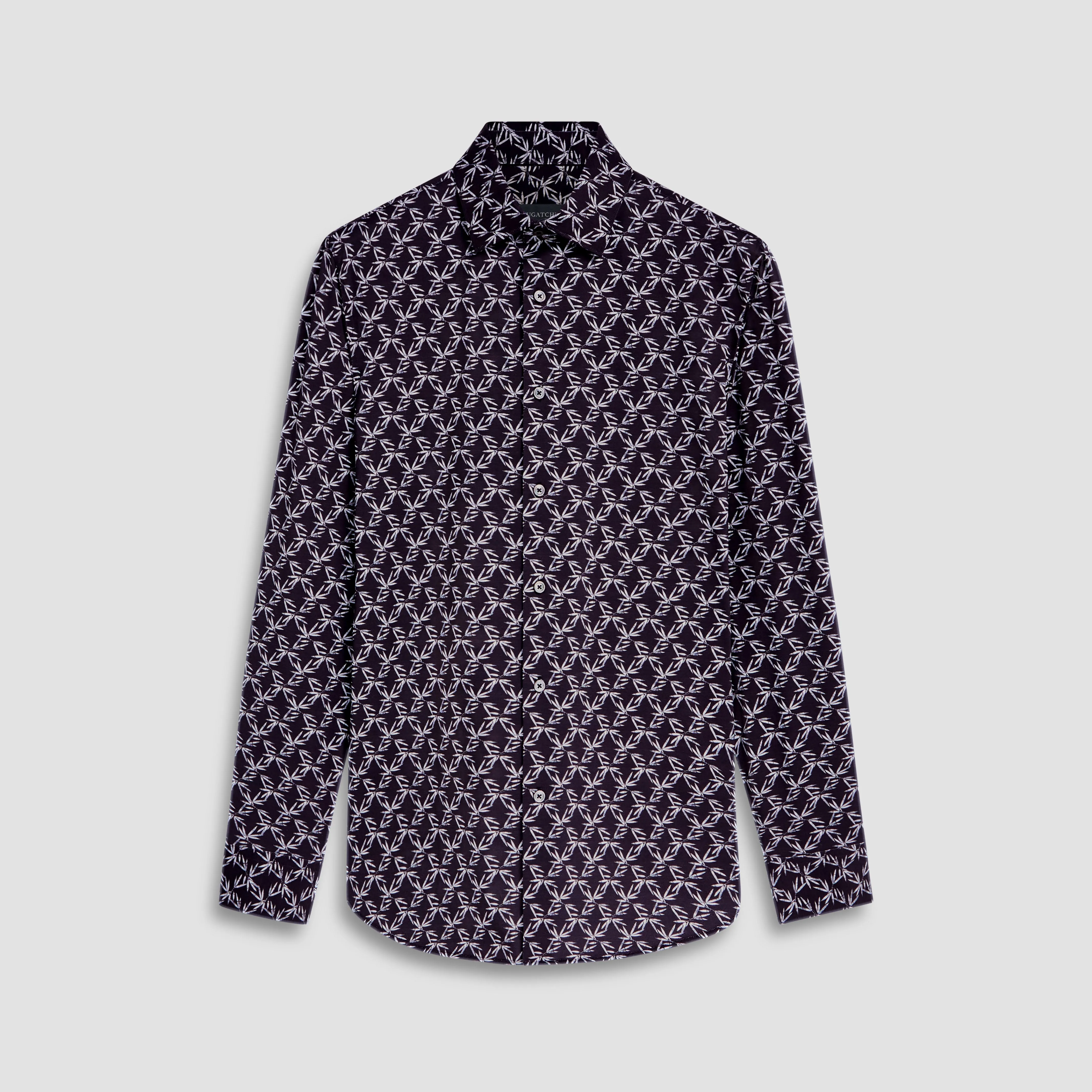 James Leaf Print OoohCotton Shirt sold by Bugatchi