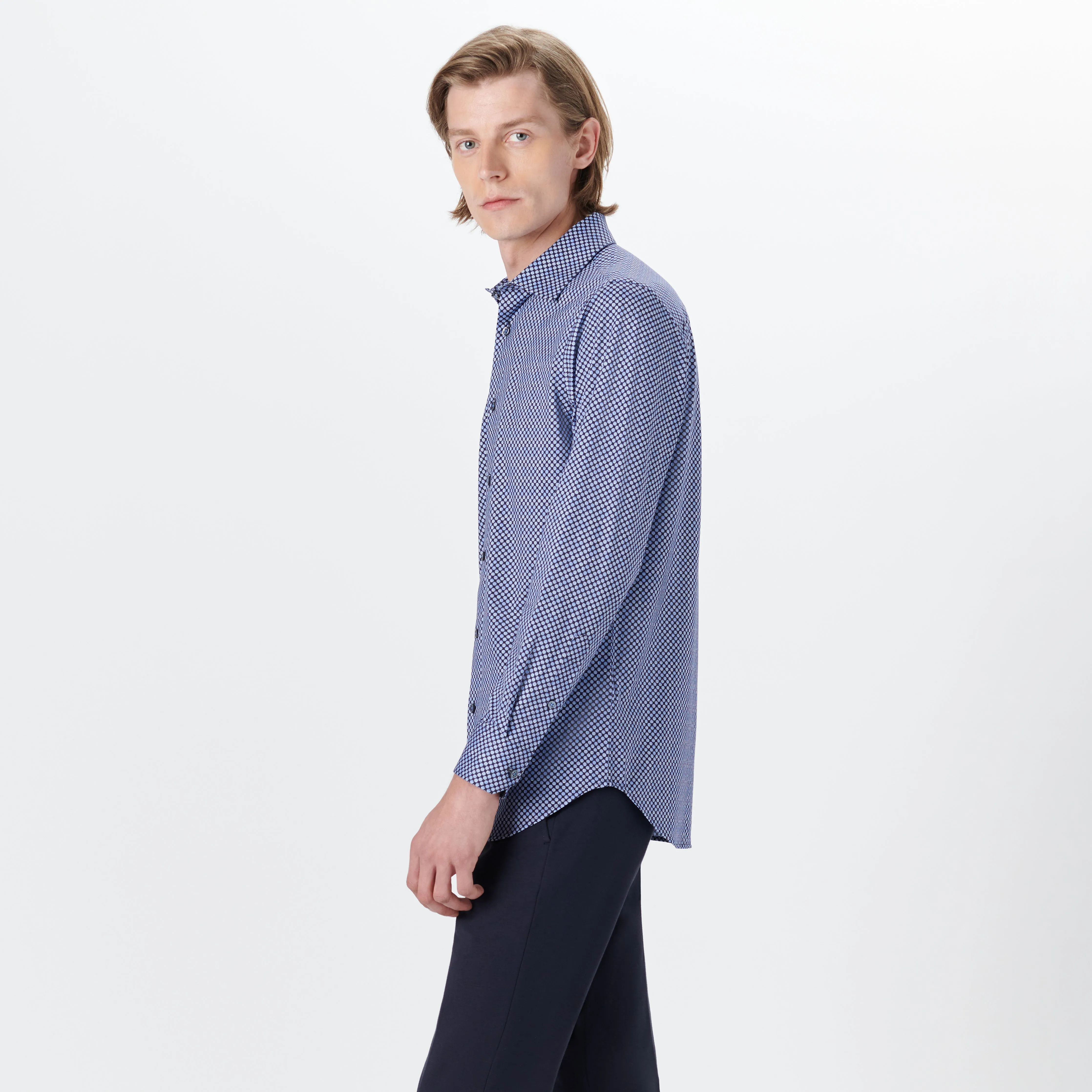 JAMES Coin Dot Print OoohCotton Shirt sold by Bugatchi product image thumbnail 3