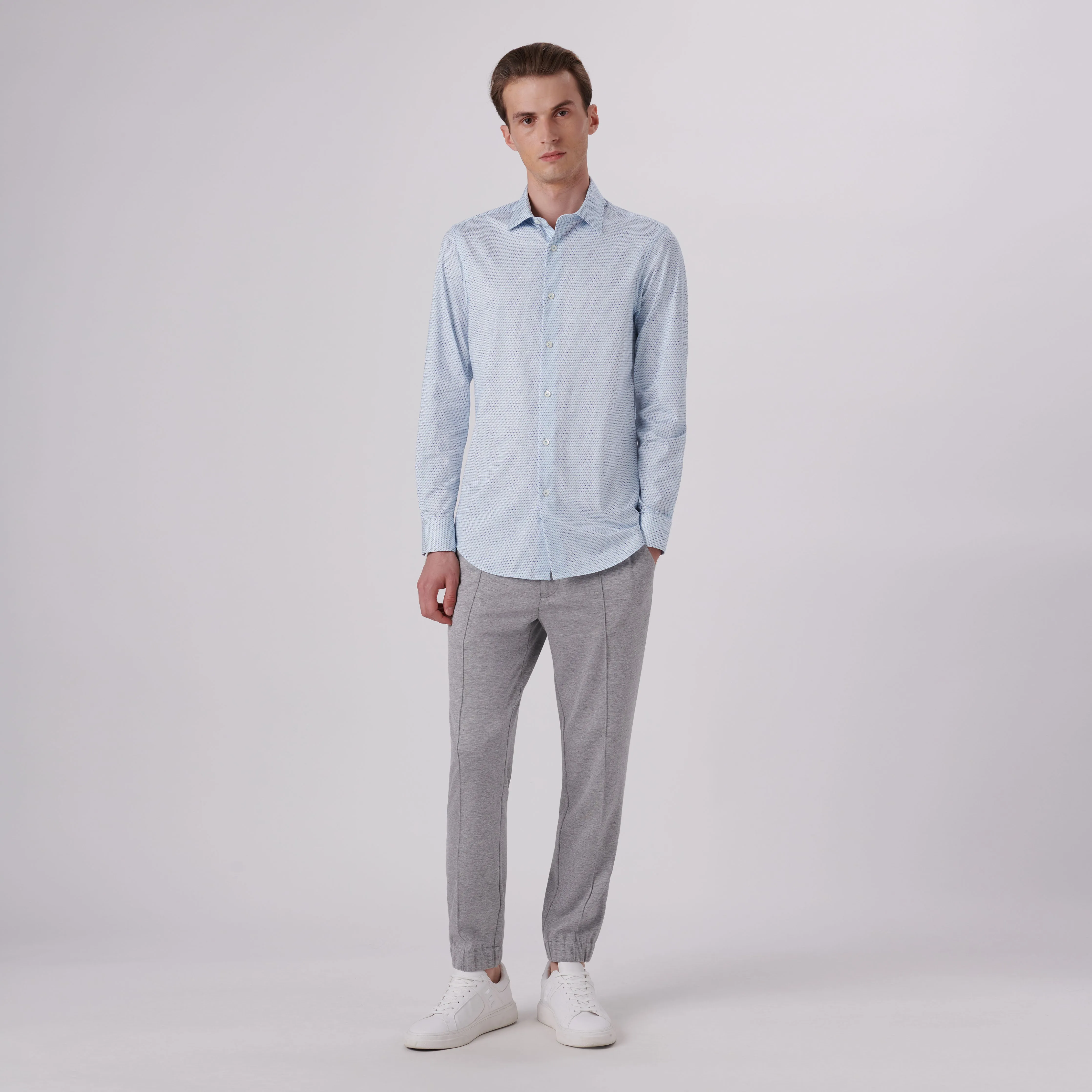 James Honeycomb Print OoohCotton Shirt sold by Bugatchi product image thumbnail 5