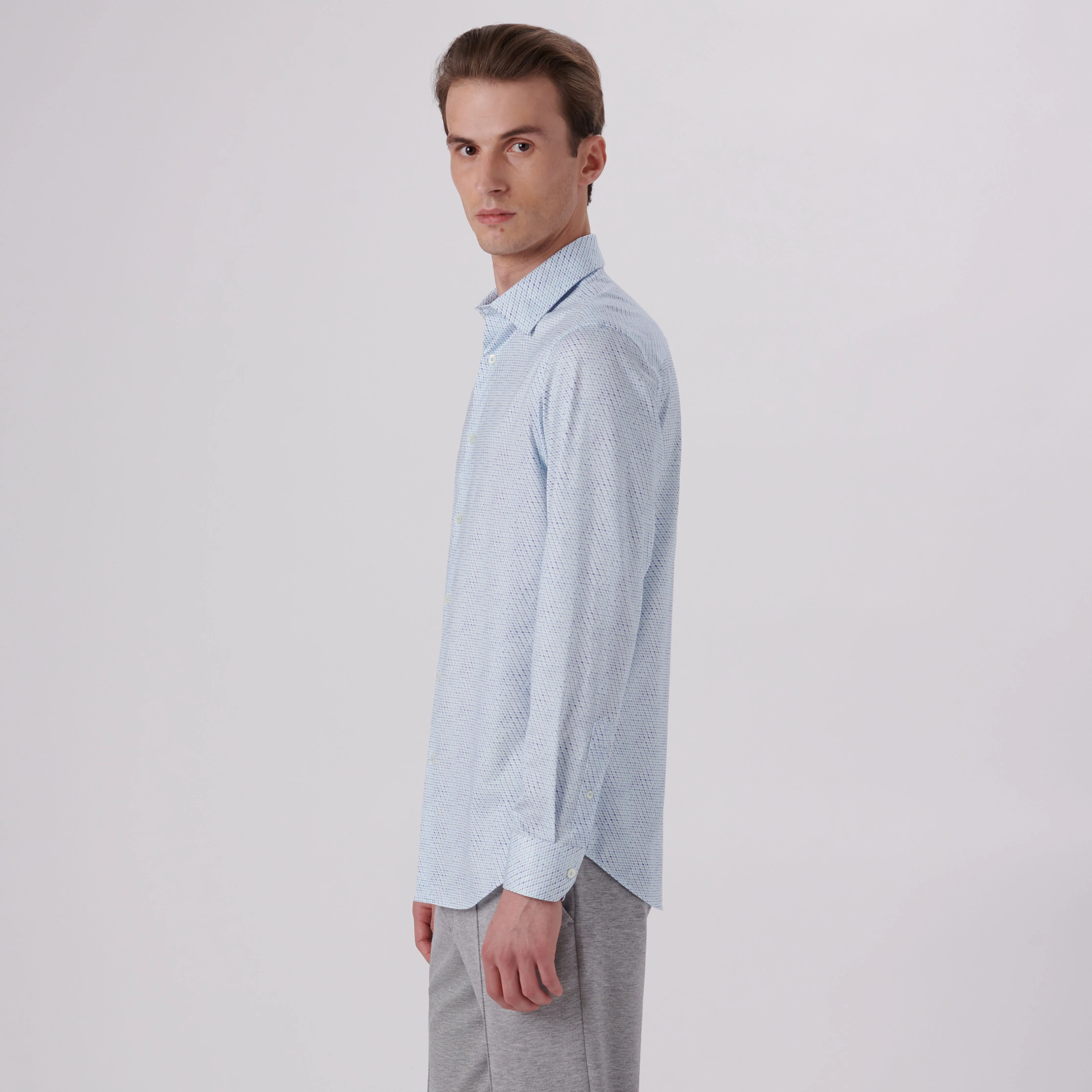 James Honeycomb Print OoohCotton Shirt sold by Bugatchi product image thumbnail 3