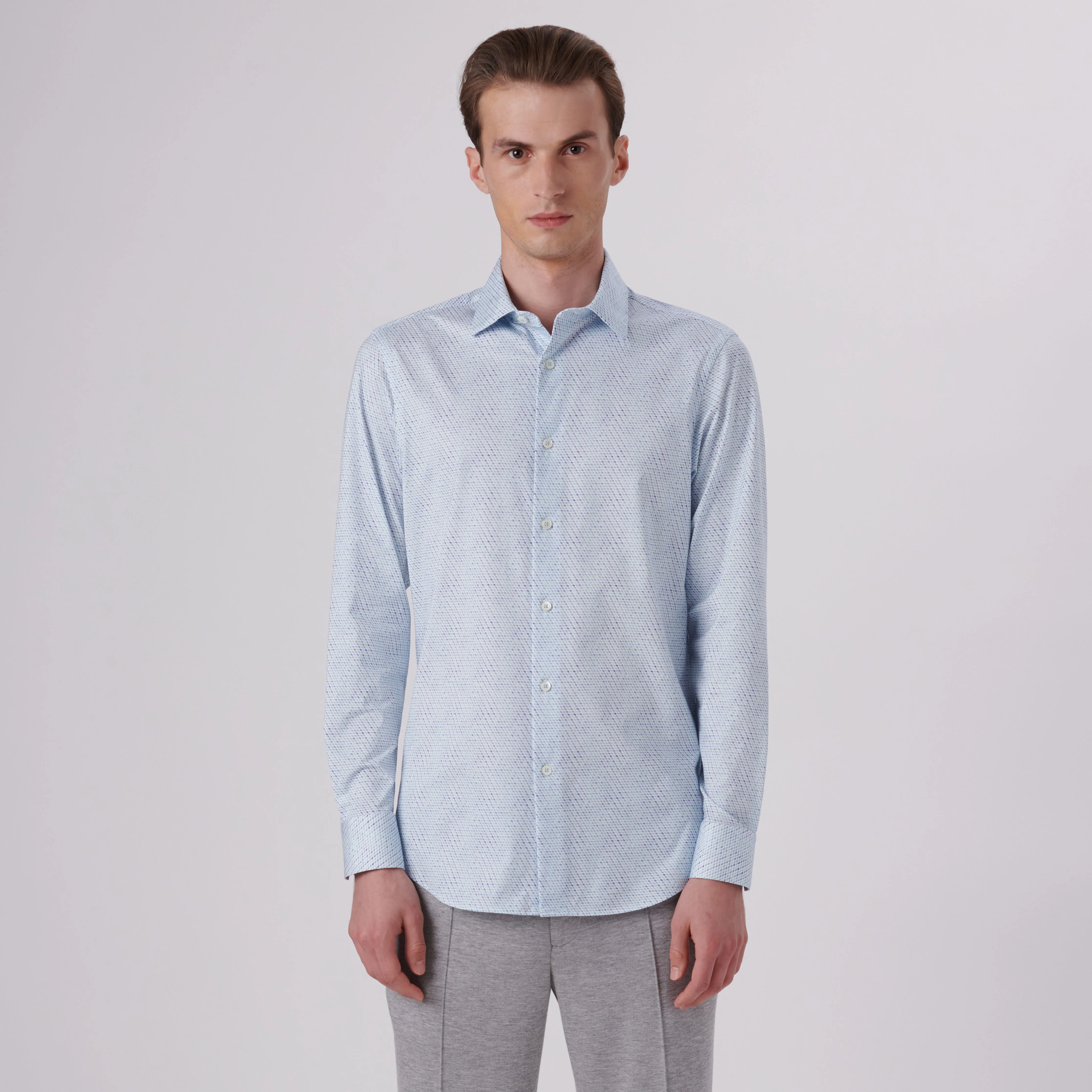 James Honeycomb Print OoohCotton Shirt sold by Bugatchi product image thumbnail 2