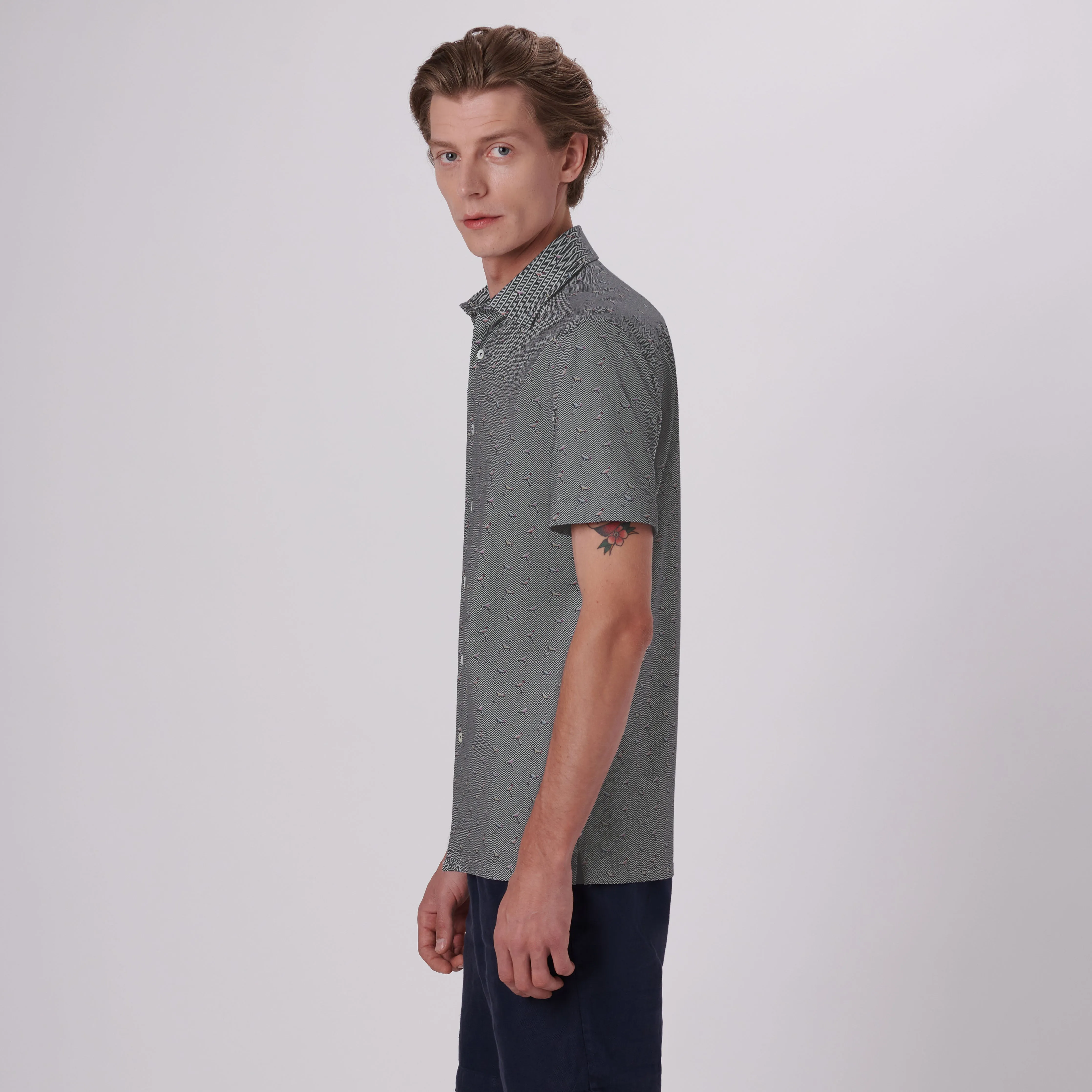 Milo Cocktails Print OoohCotton Short Sleeve Shirt sold by Bugatchi product image thumbnail 3