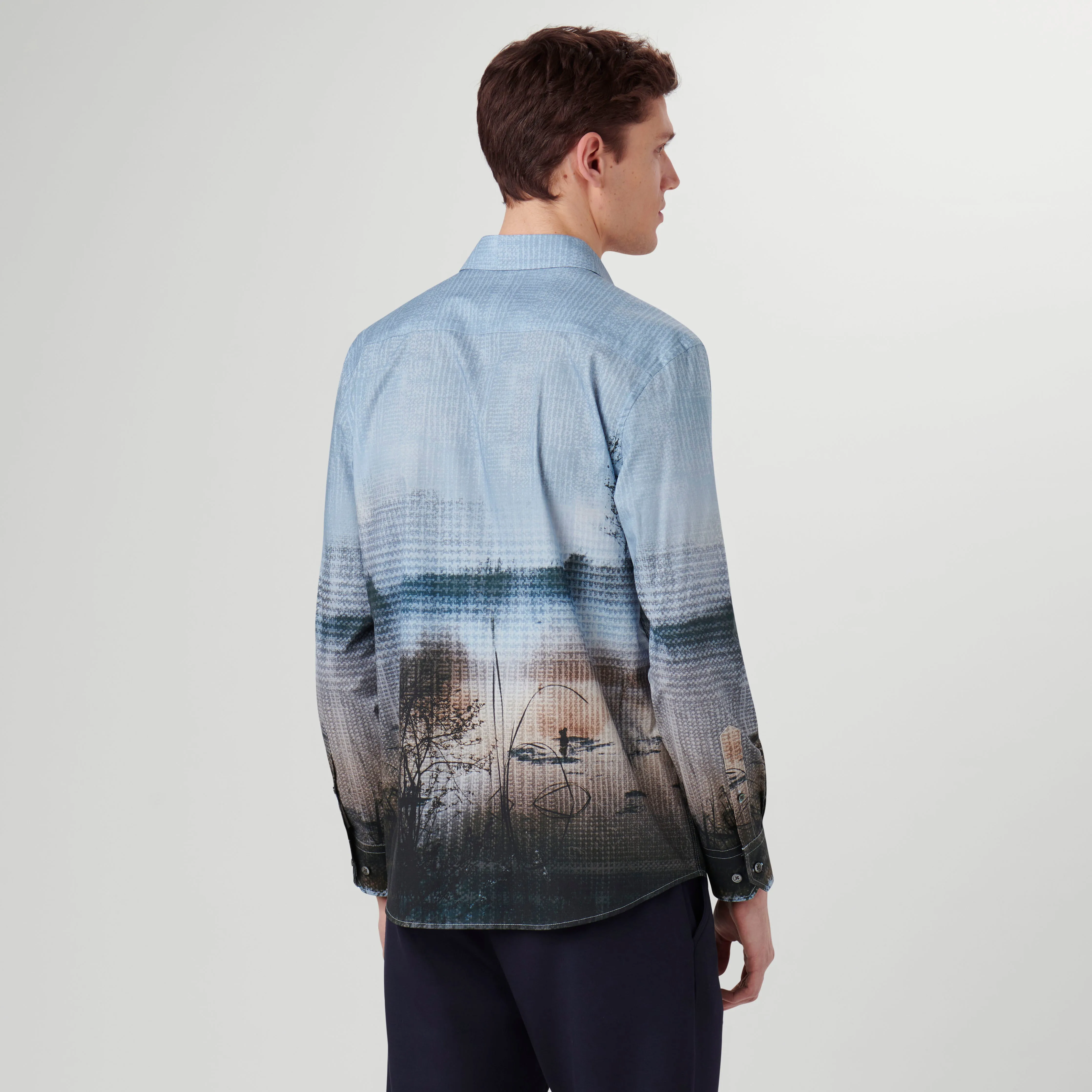 Julian Photoprint Jacquard Shirt sold by Bugatchi product image thumbnail 4
