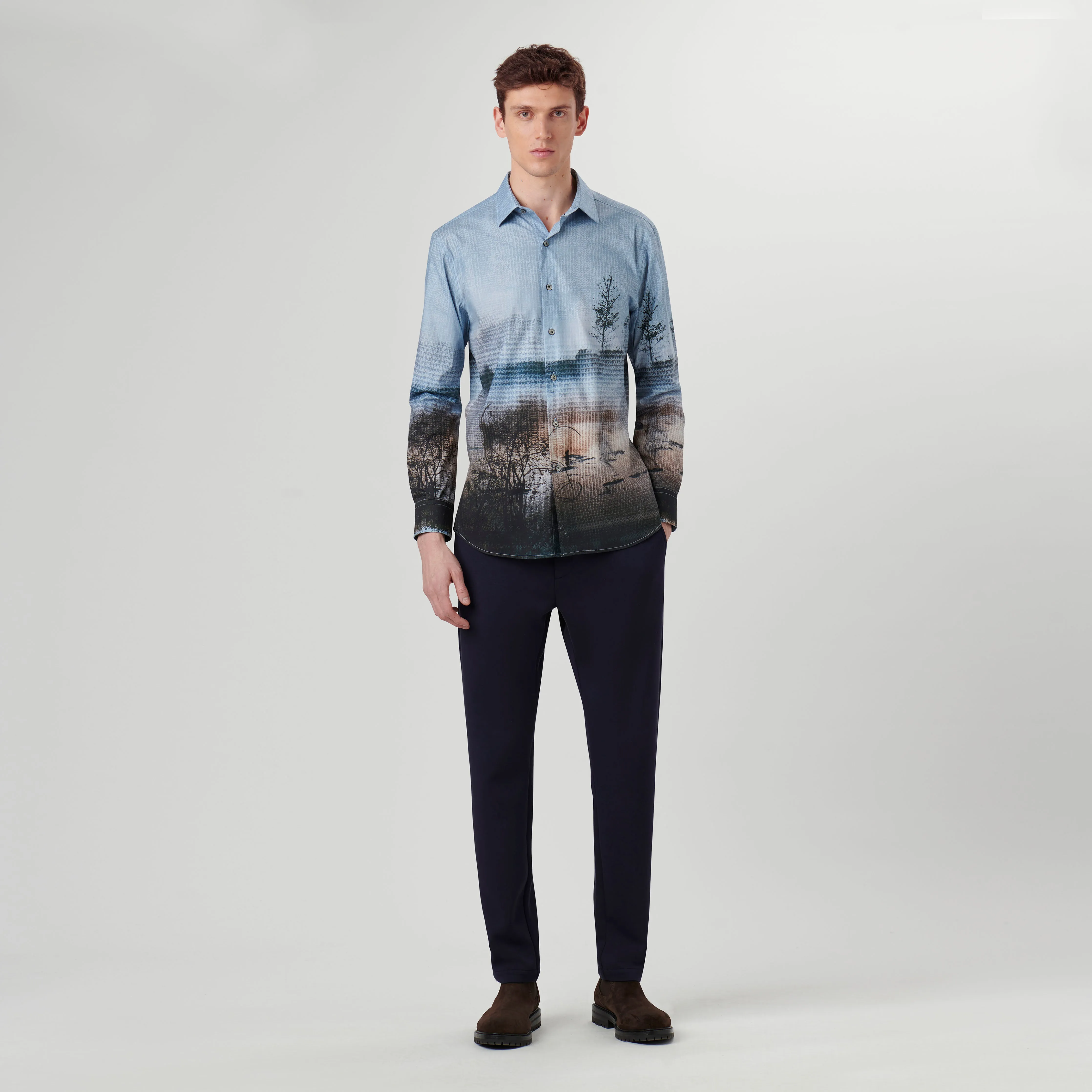 Julian Photoprint Jacquard Shirt sold by Bugatchi product image thumbnail 5