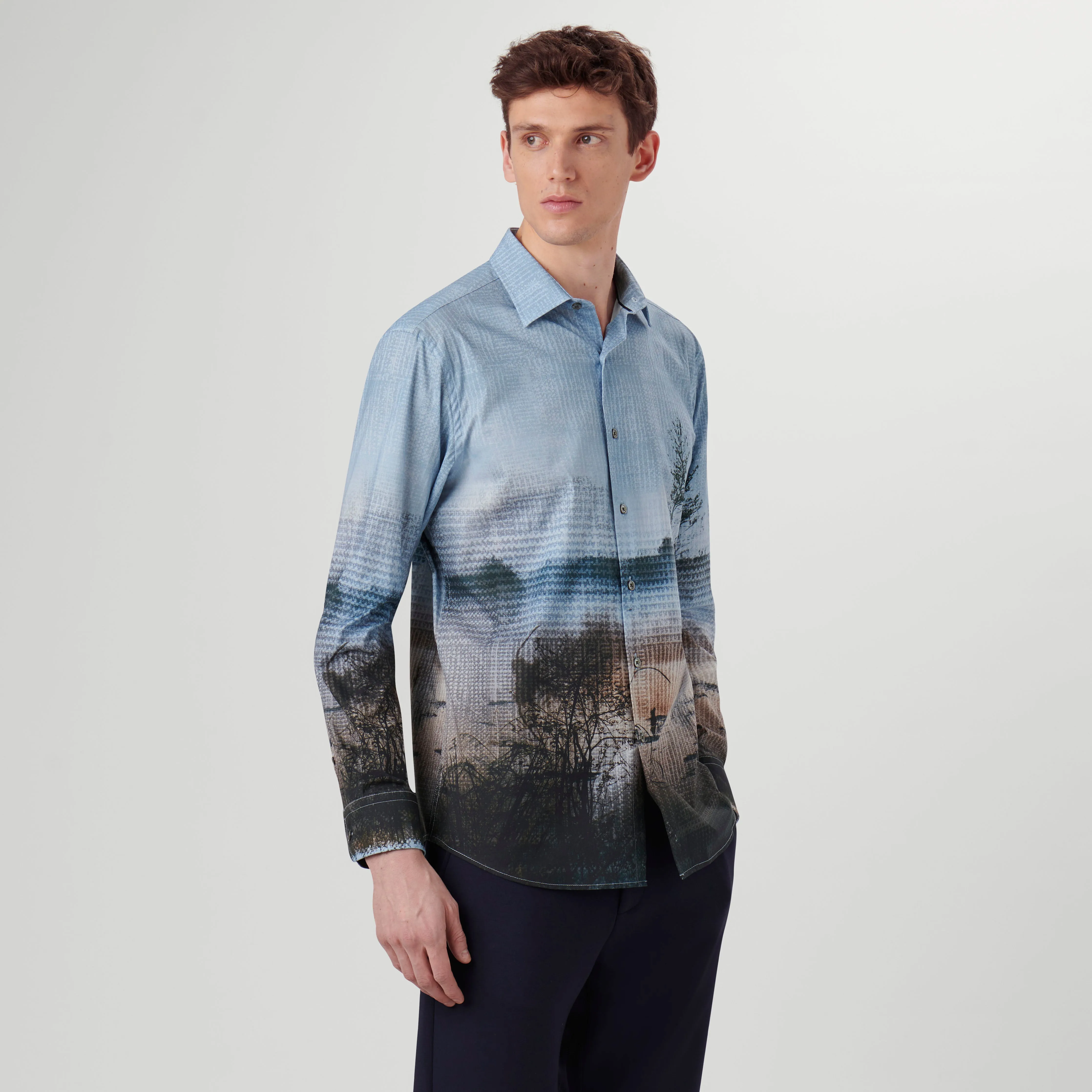Julian Photoprint Jacquard Shirt sold by Bugatchi product image thumbnail 3