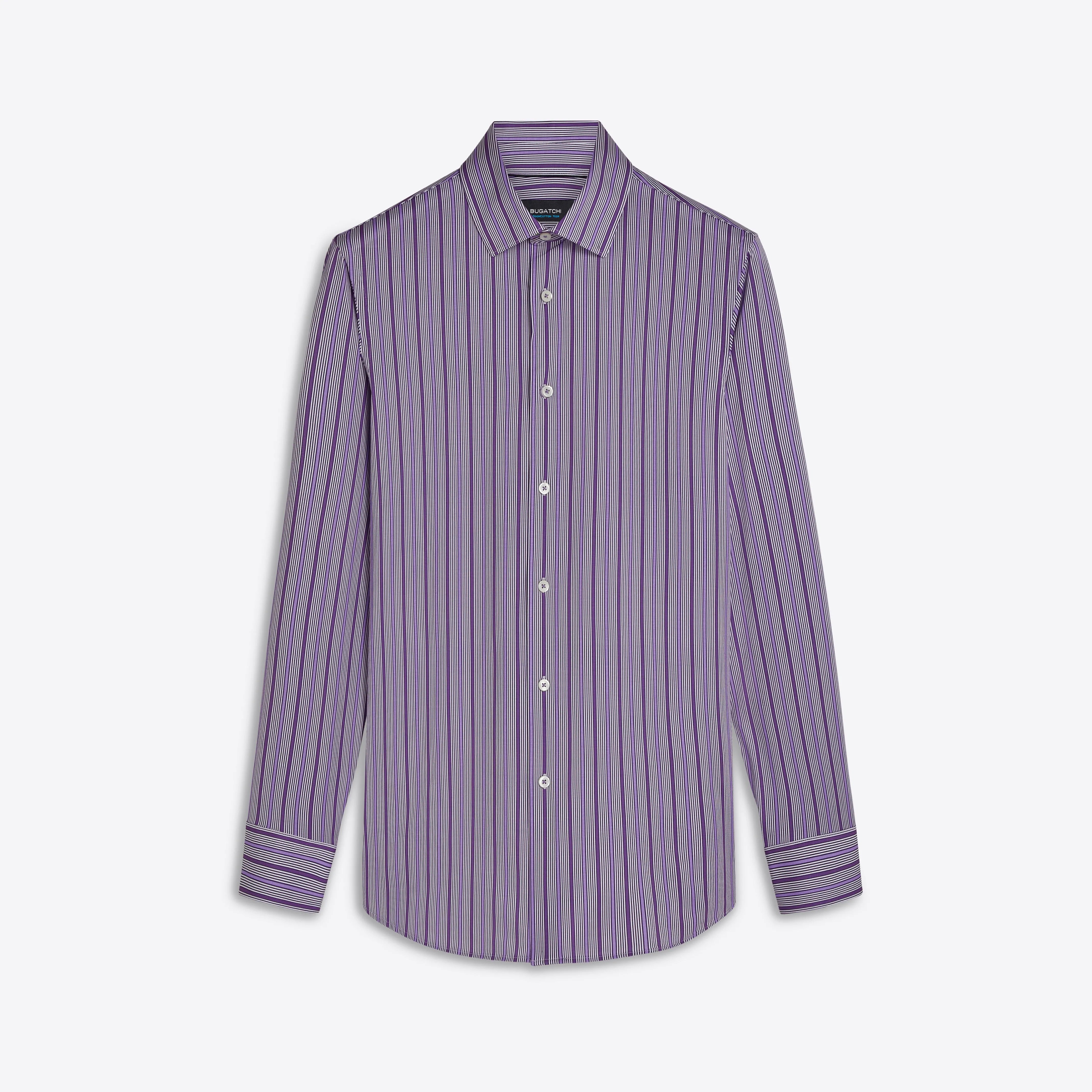JAMES Barcode Stripe OoohCotton Shirt sold by Bugatchi