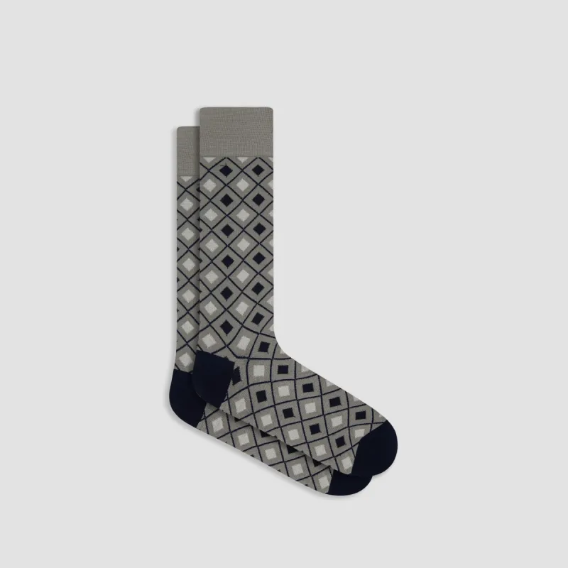 Diamond Check Mid-Calf Socks sold by Bugatchi