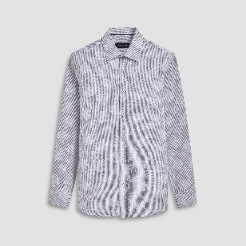 Julian Striped Leaf Shirt sold by Bugatchi