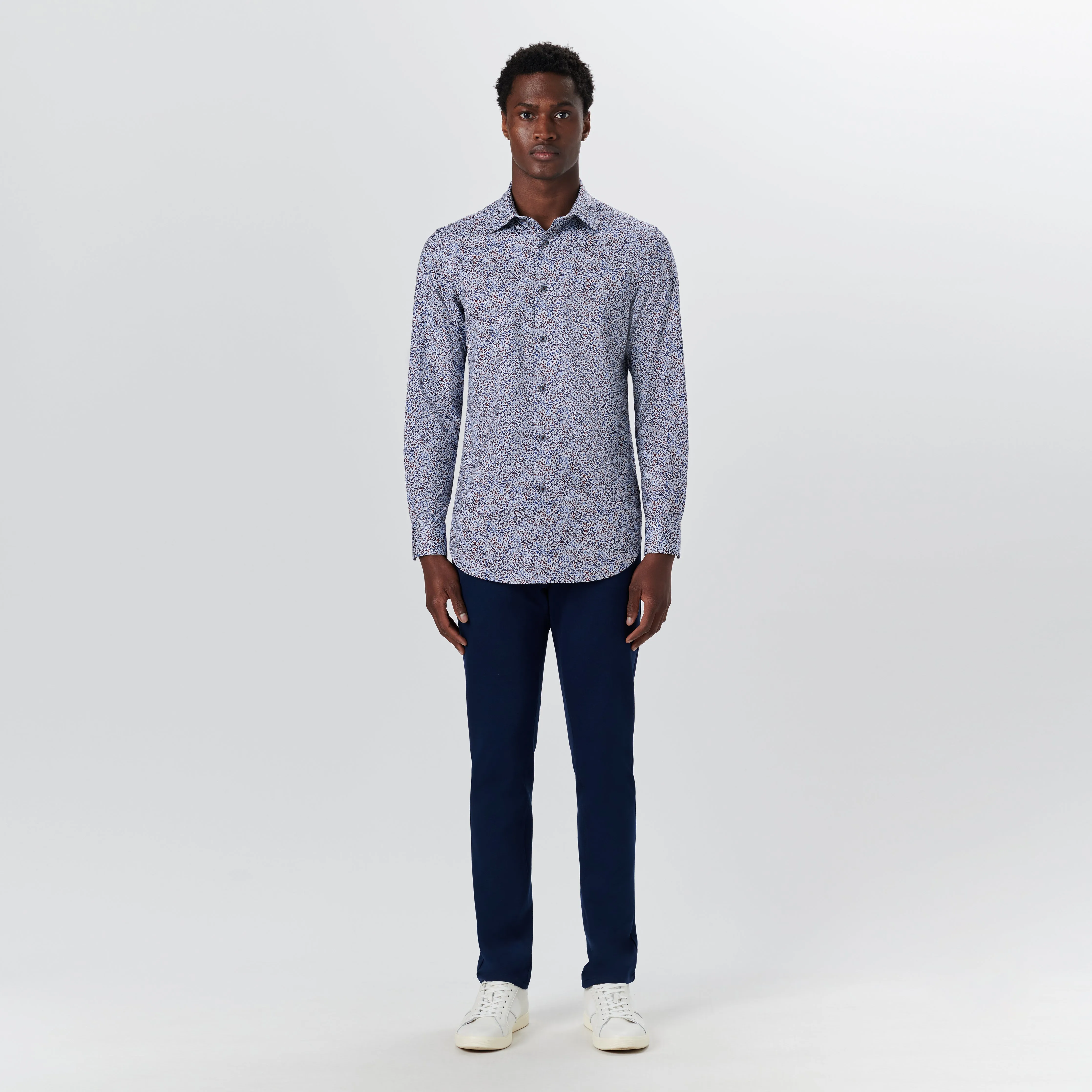 JAMES Leaf Print OoohCotton Shirt sold by Bugatchi product image thumbnail 5