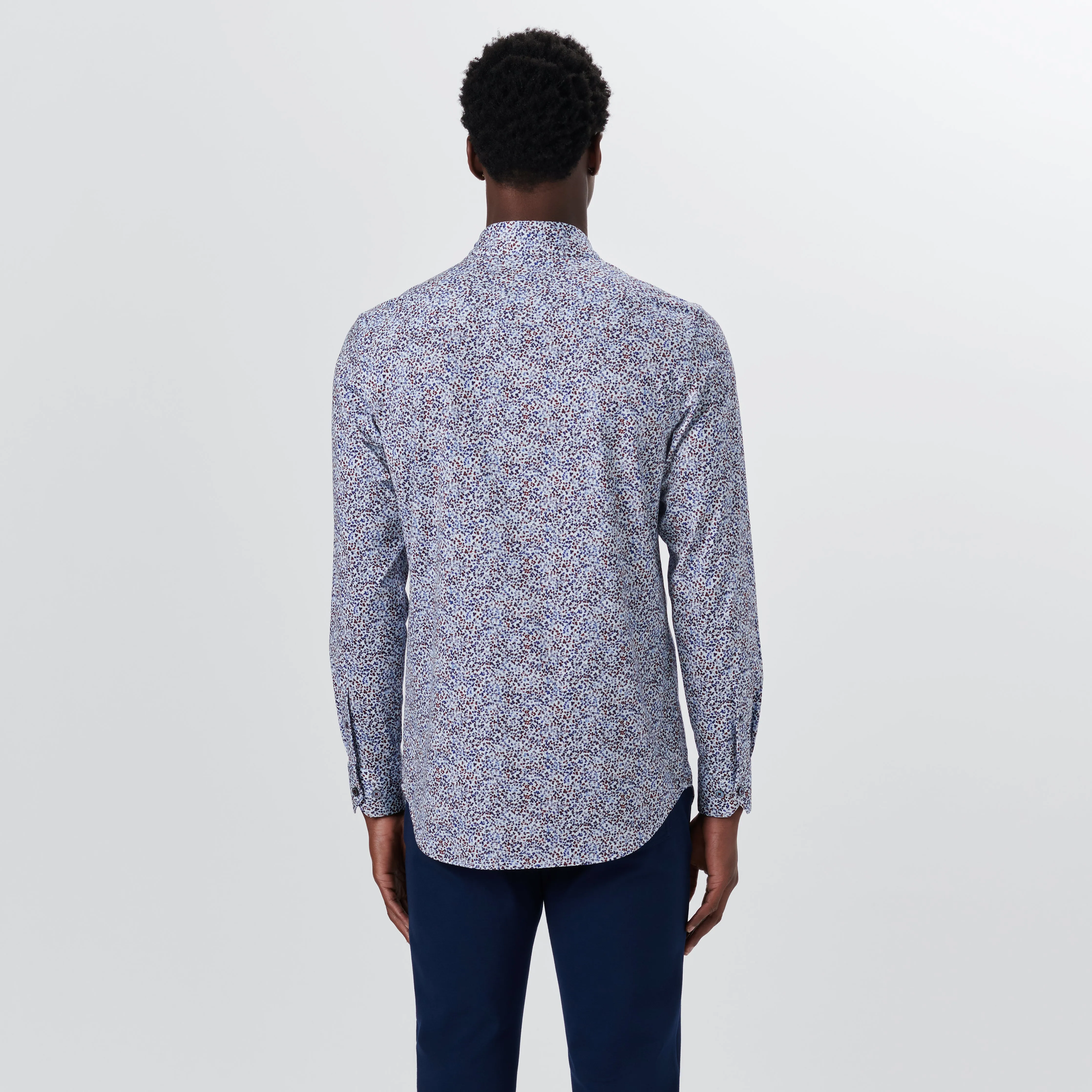 JAMES Leaf Print OoohCotton Shirt sold by Bugatchi product image thumbnail 4