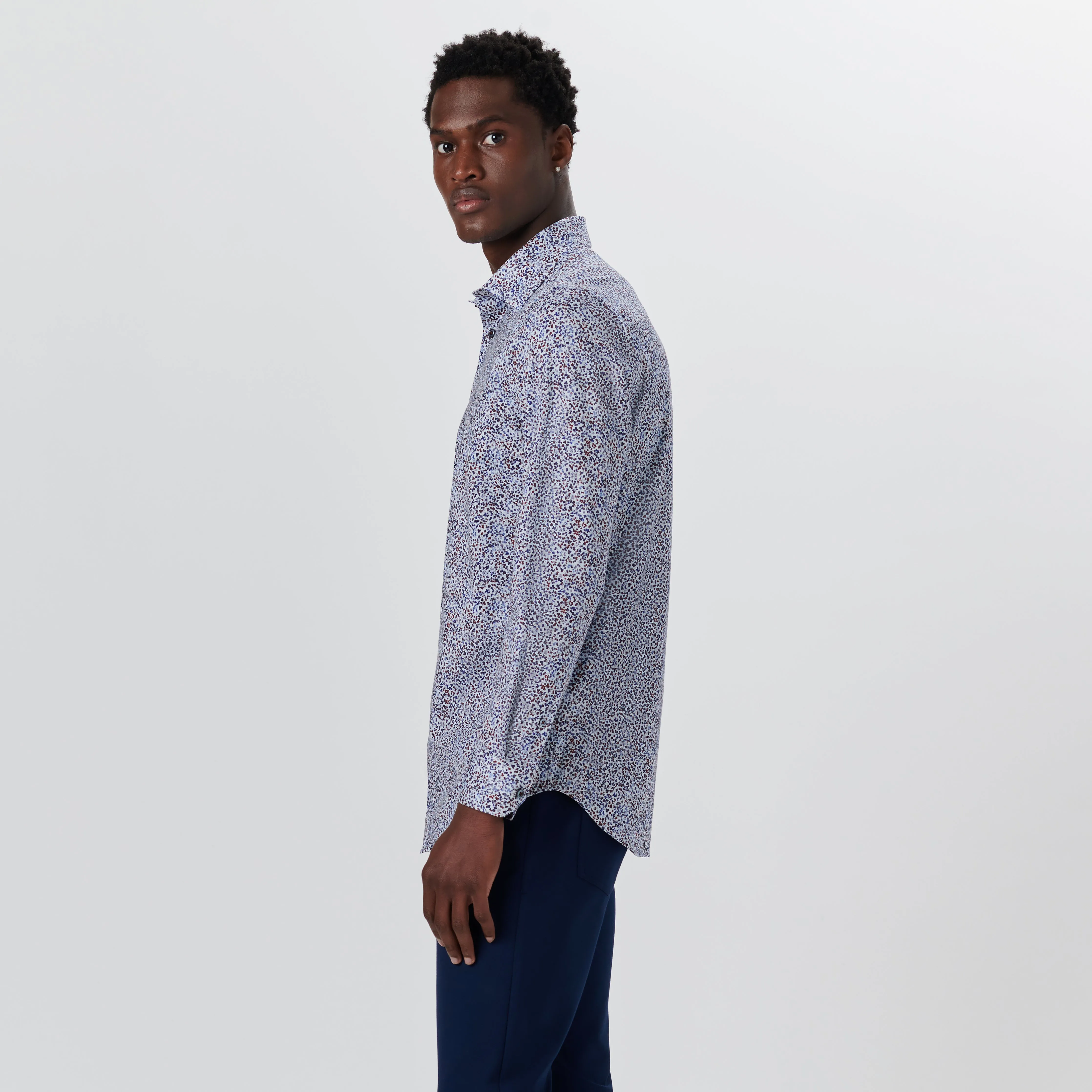 JAMES Leaf Print OoohCotton Shirt sold by Bugatchi product image thumbnail 3