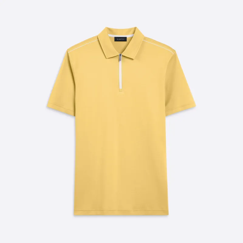 Short Sleeve Quarter Zip Polo sold by Bugatchi