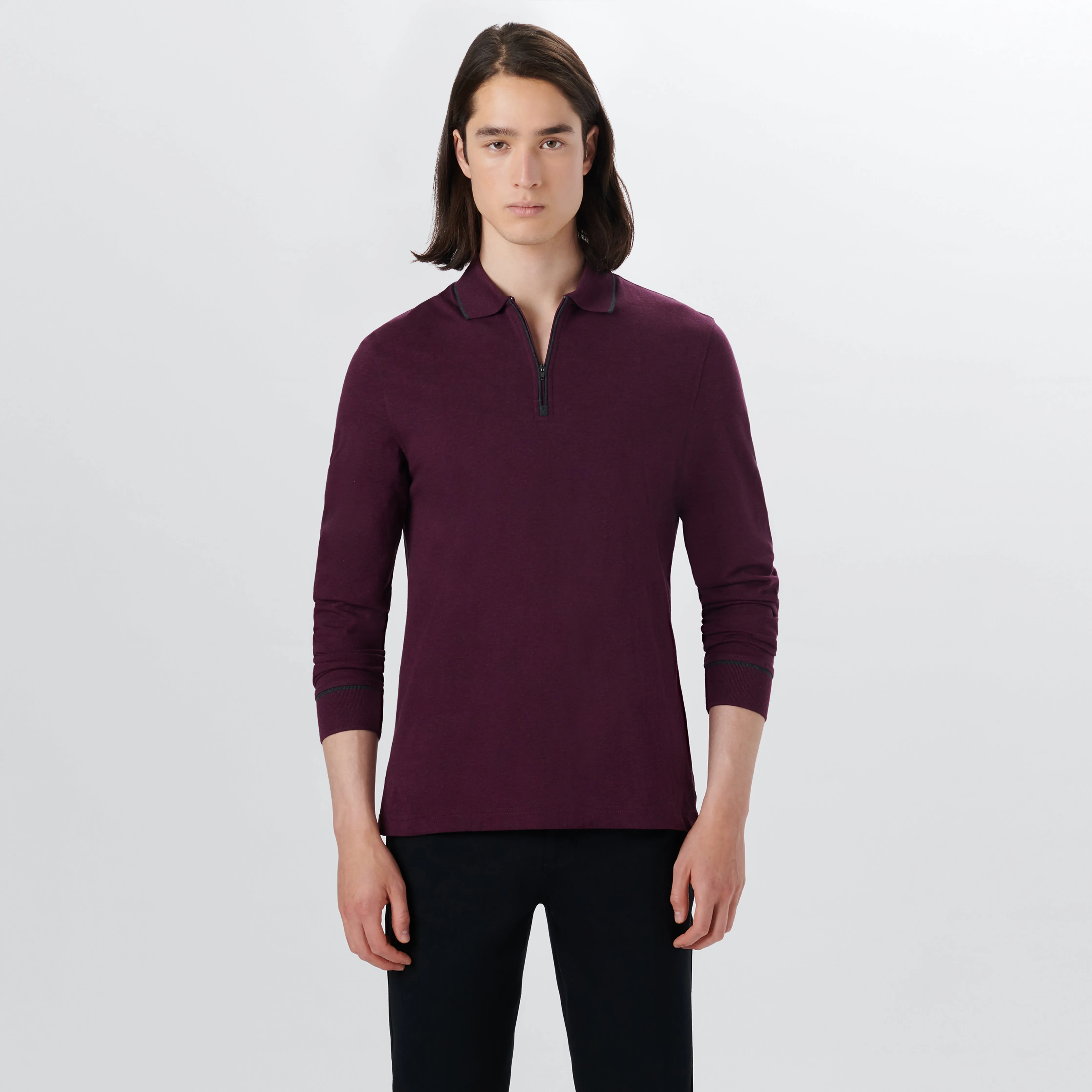 Long Sleeve Quarter Zip Polo sold by Bugatchi product image thumbnail 2
