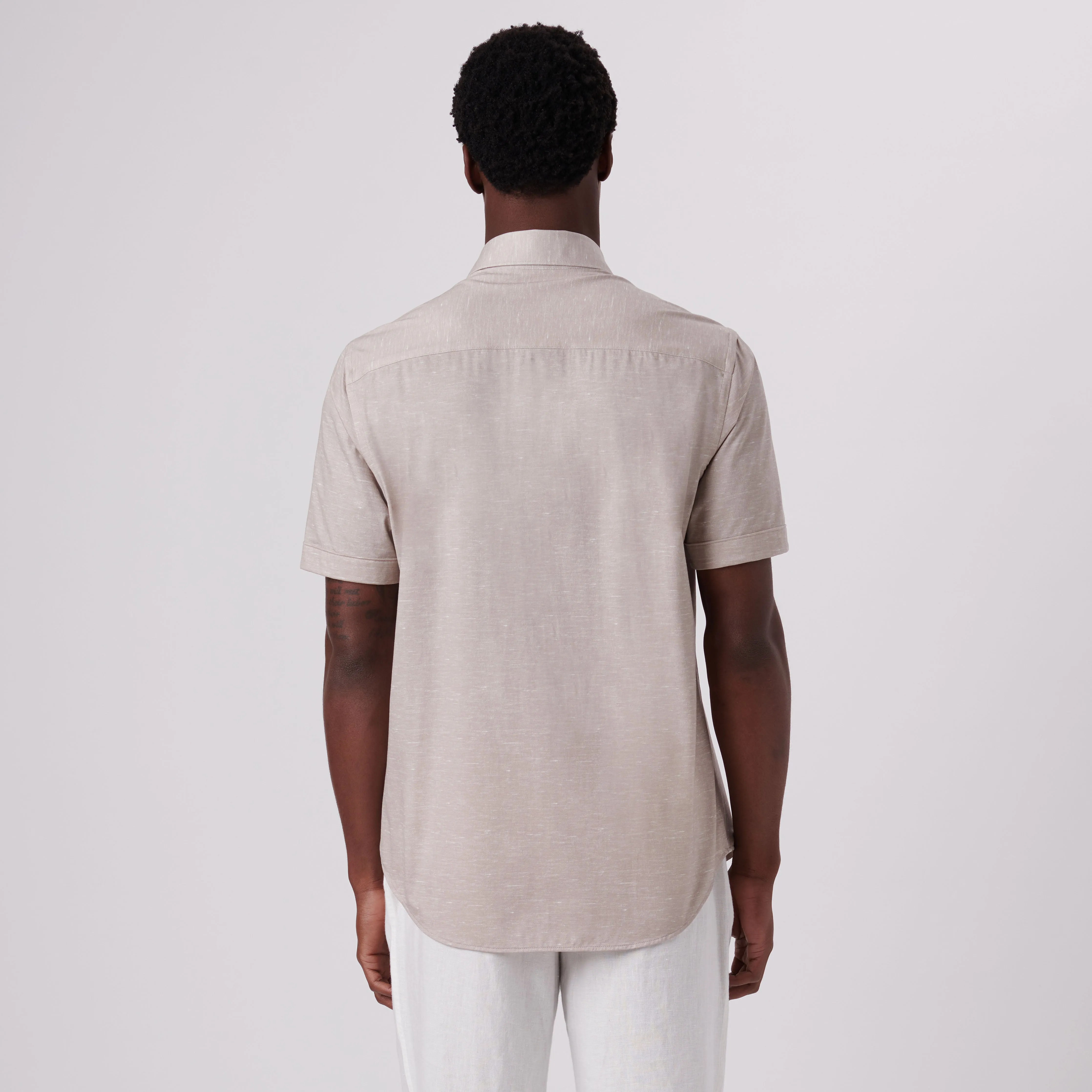 Miles Heather Print OoohCotton Short Sleeve Shirt sold by Bugatchi product image thumbnail 4