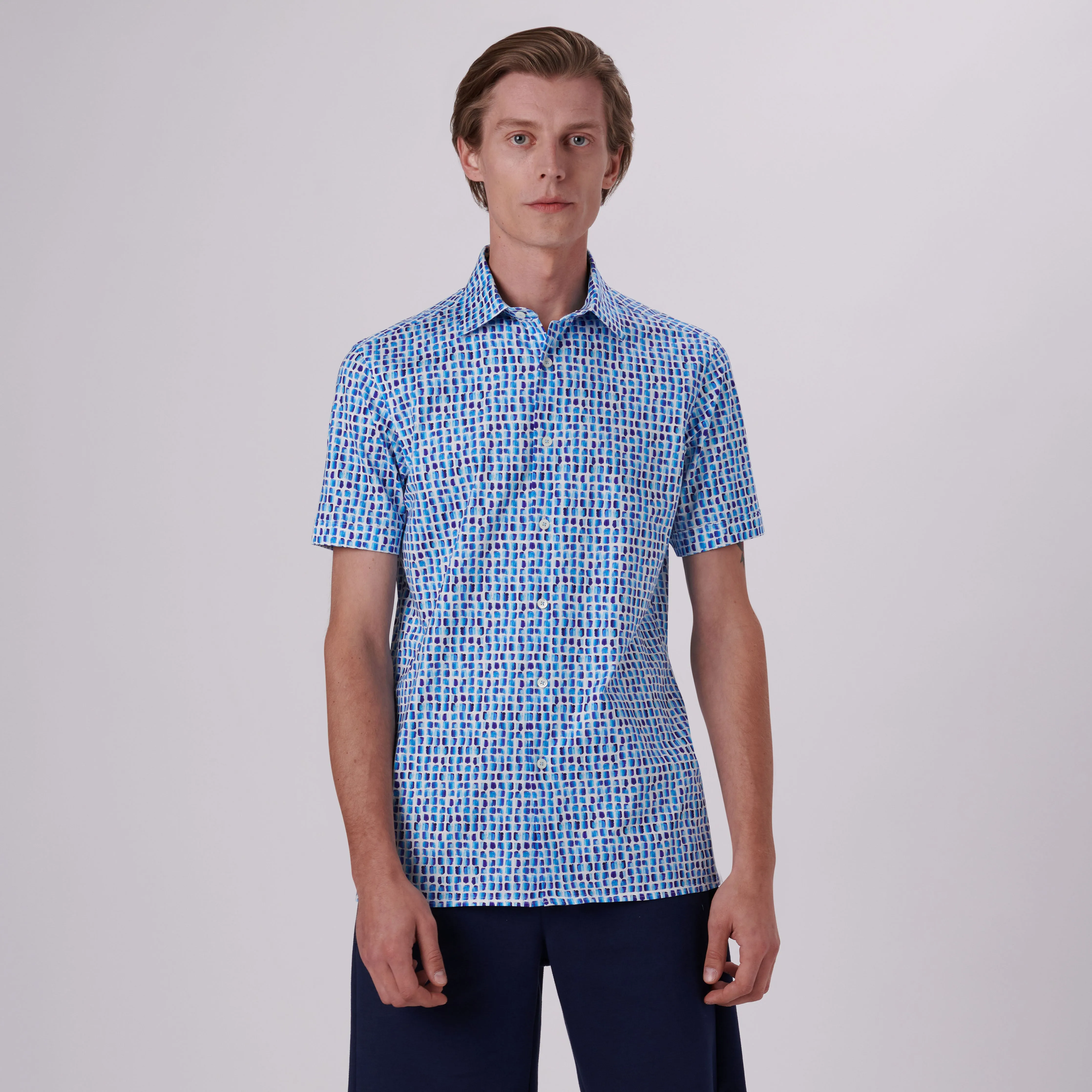 Milo Abstract Print OoohCotton Short Sleeve Shirt sold by Bugatchi product image thumbnail 2