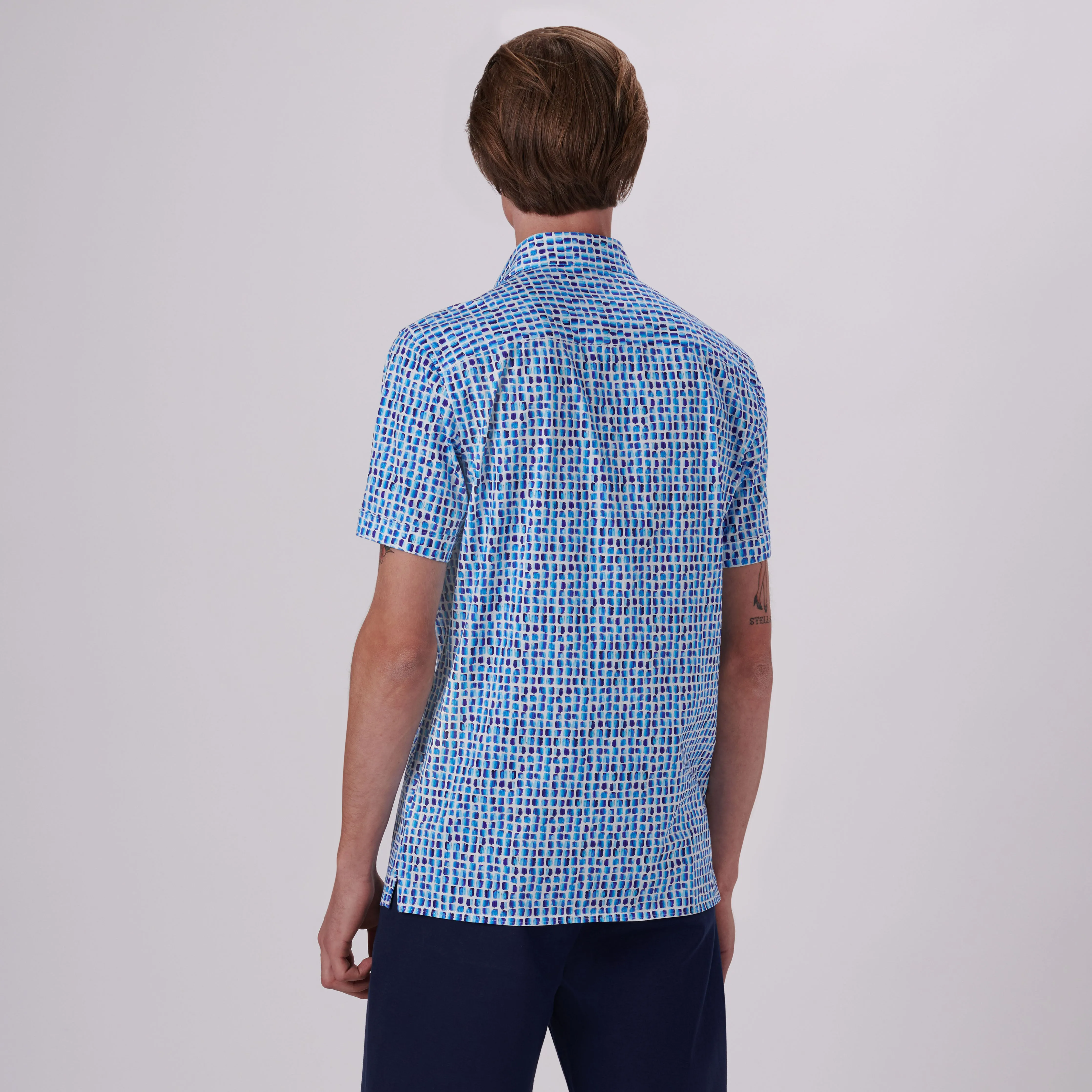 Milo Abstract Print OoohCotton Short Sleeve Shirt sold by Bugatchi product image thumbnail 4