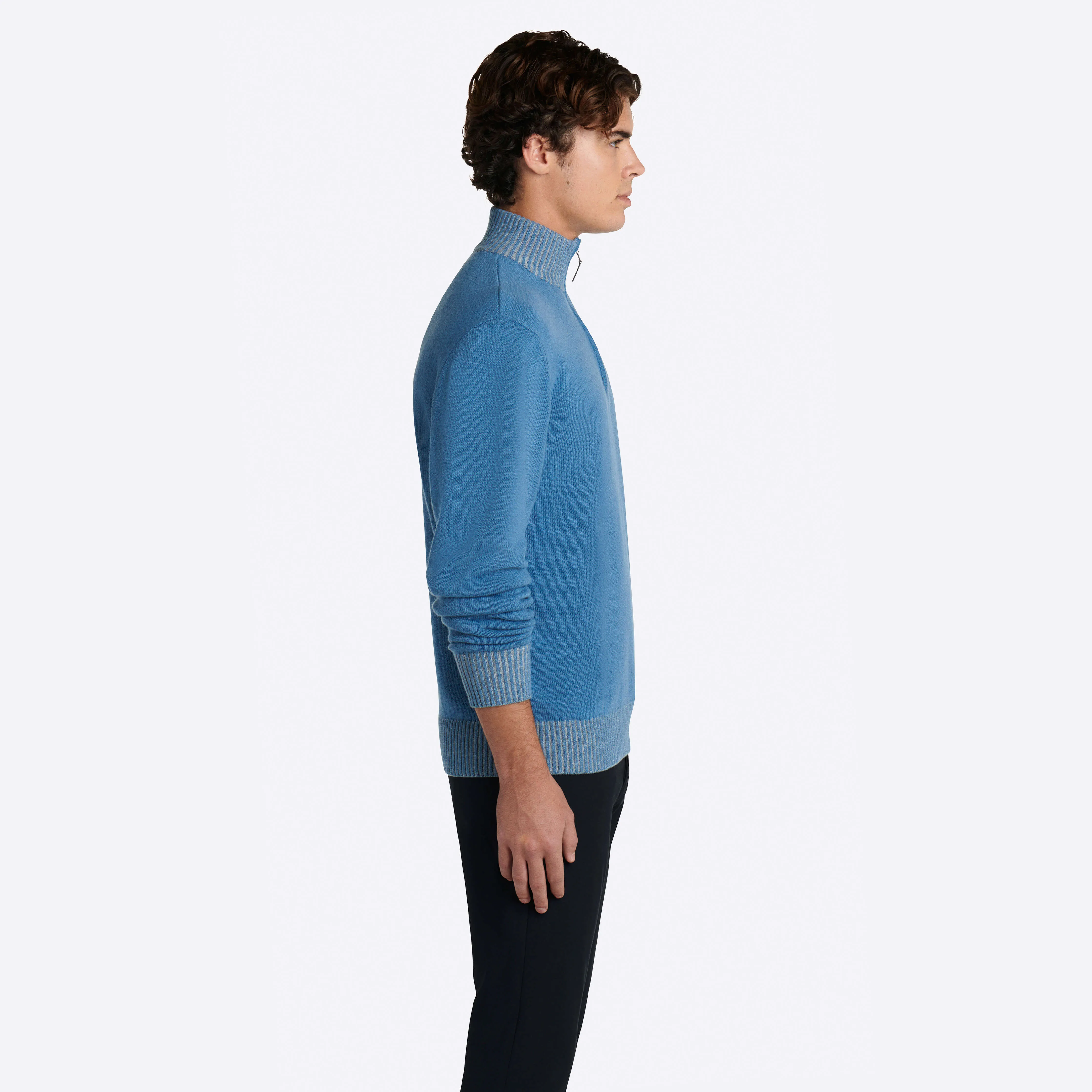 Solid Quarter Zip Mock Neck Sweater sold by Bugatchi product image thumbnail 4