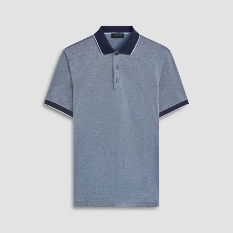 Tipped Bird's Eye Polo sold by Bugatchi