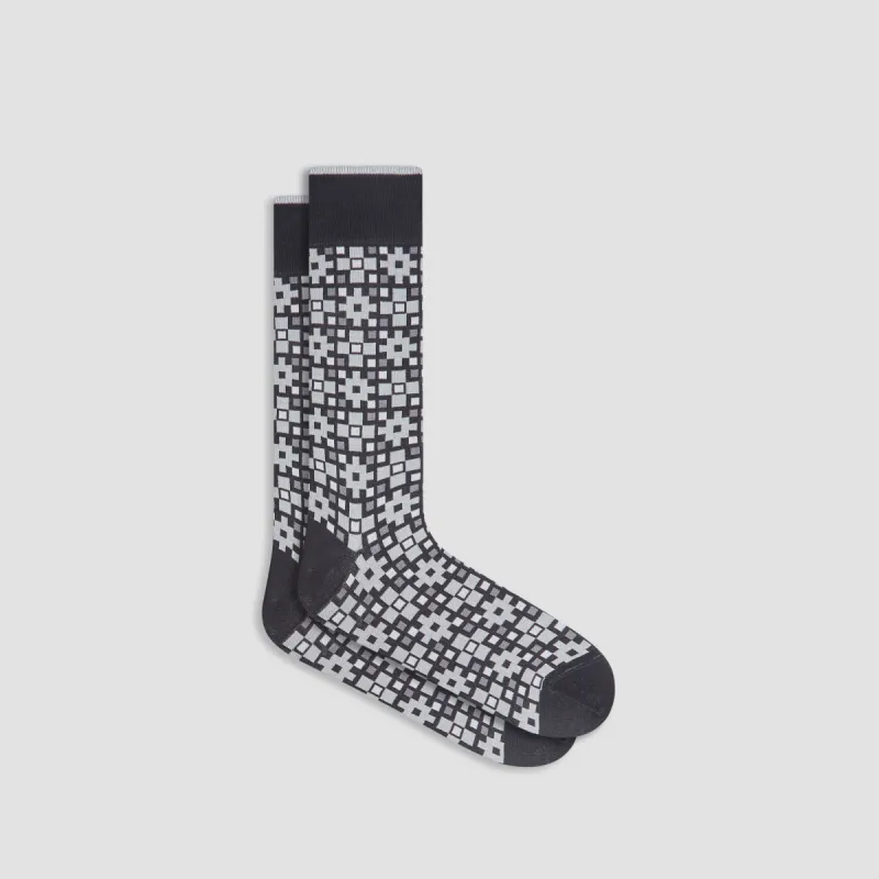 Geometric Mid-Calf Socks sold by Bugatchi
