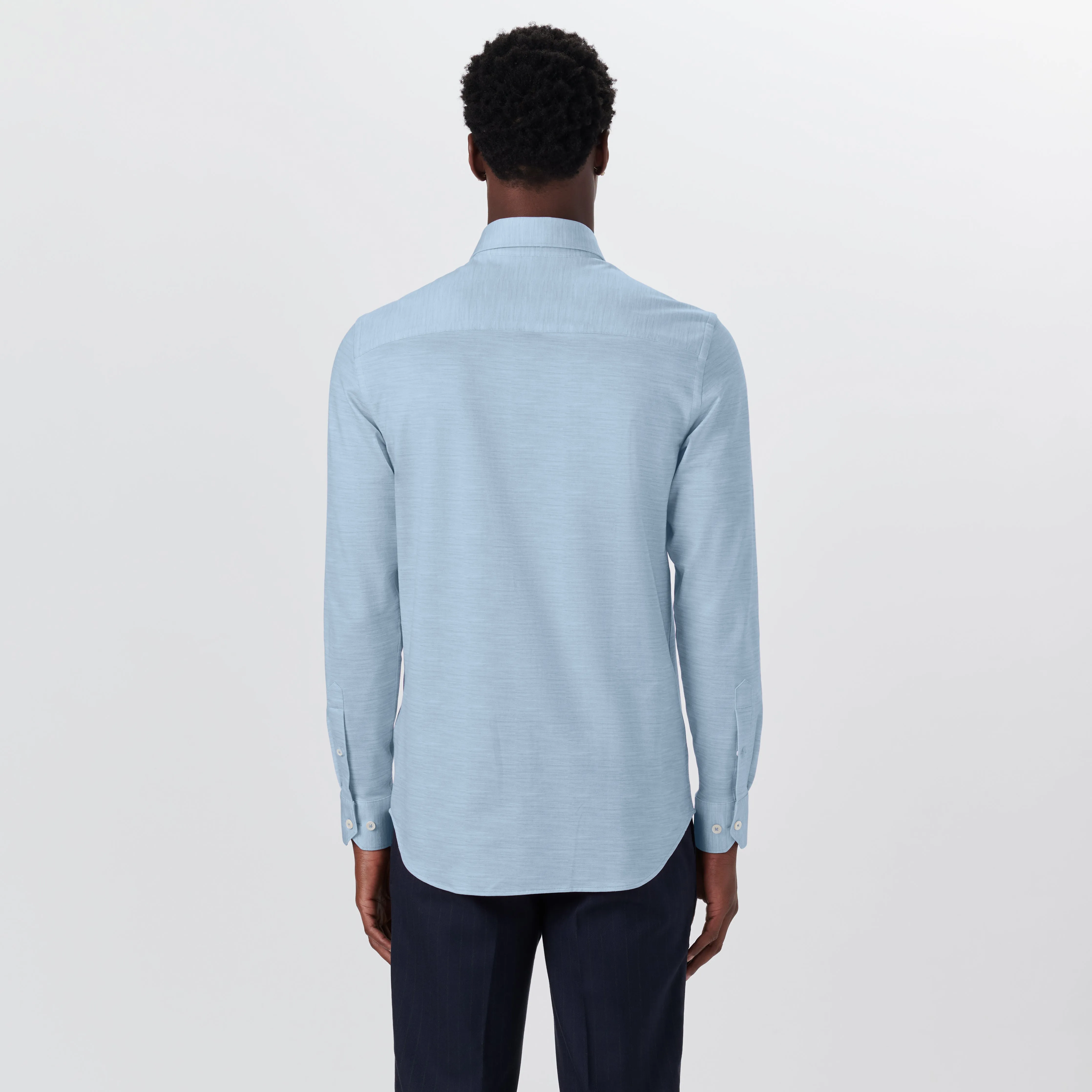 JAMES Striated OoohCotton Twill Shirt sold by Bugatchi product image thumbnail 4