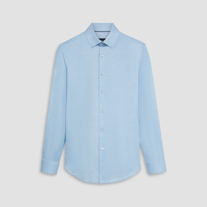 JAMES Striated OoohCotton Twill Shirt sold by Bugatchi