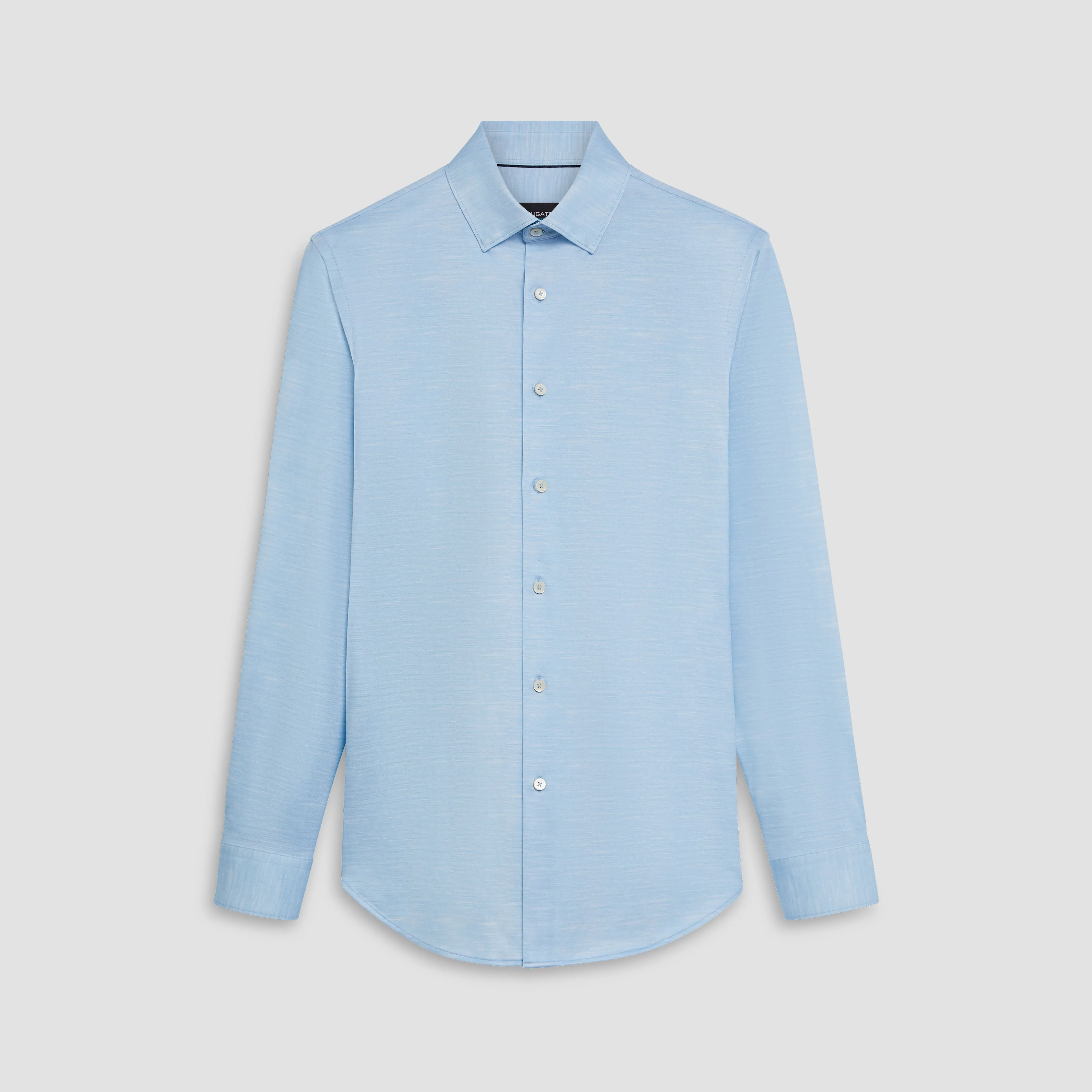 JAMES Striated OoohCotton Twill Shirt sold by Bugatchi