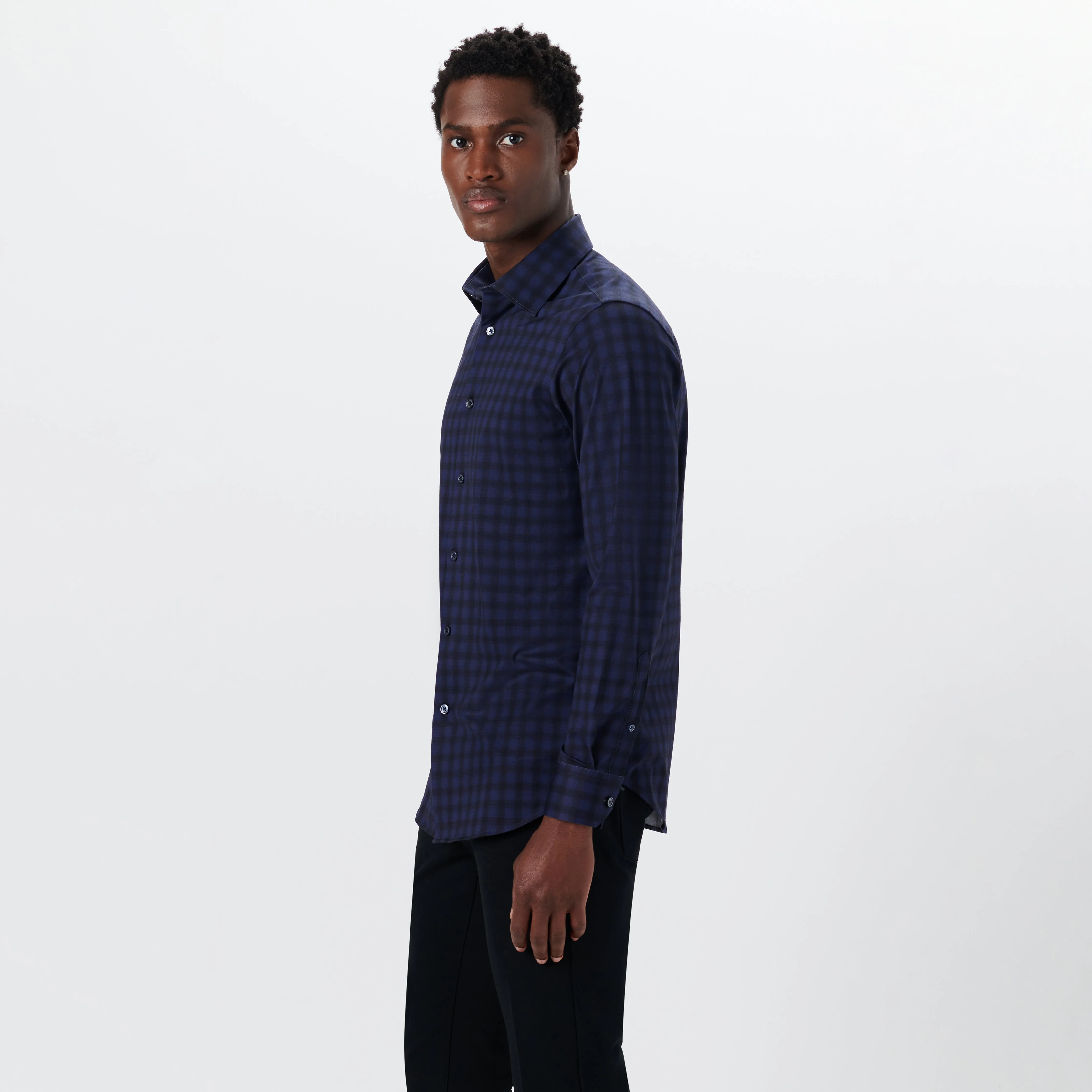 JAMES Plaid Check OoohCotton Shirt sold by Bugatchi product image thumbnail 3